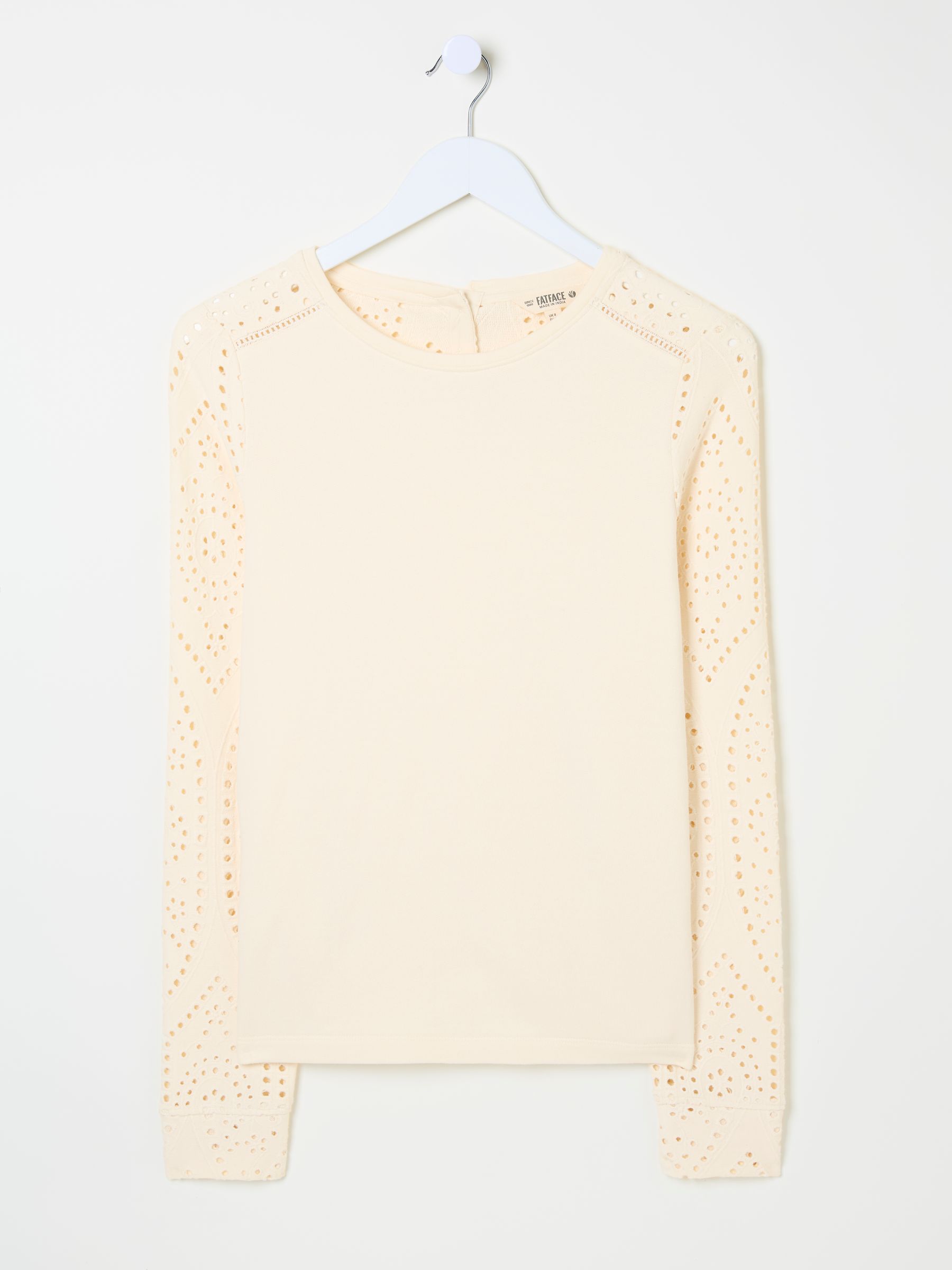Ivory Broderie Crew 100% Cotton Sweatshirt - Image 9 of 9