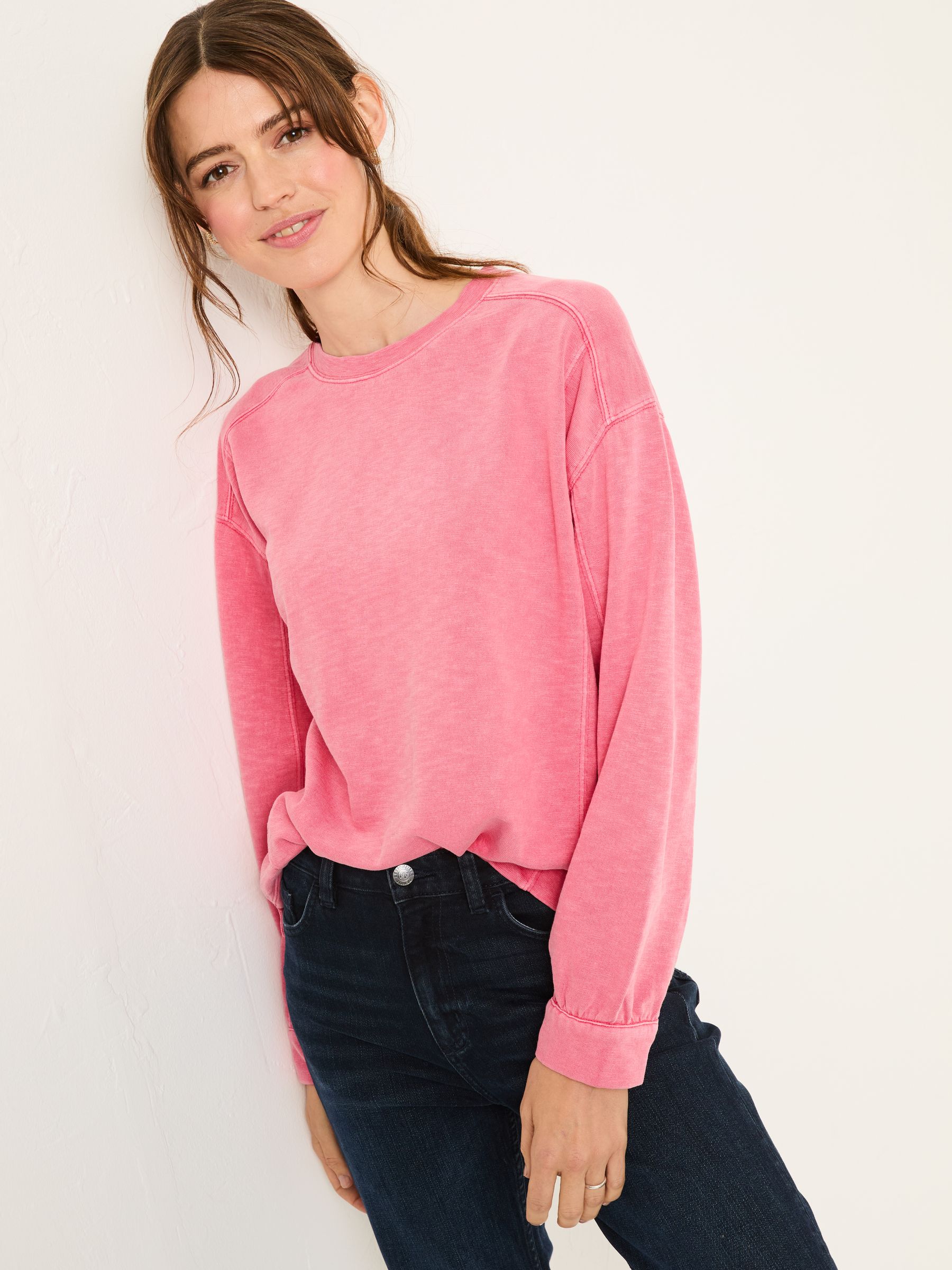 Gia Blush Pink Crew Sweat Top - Image 3 of 6