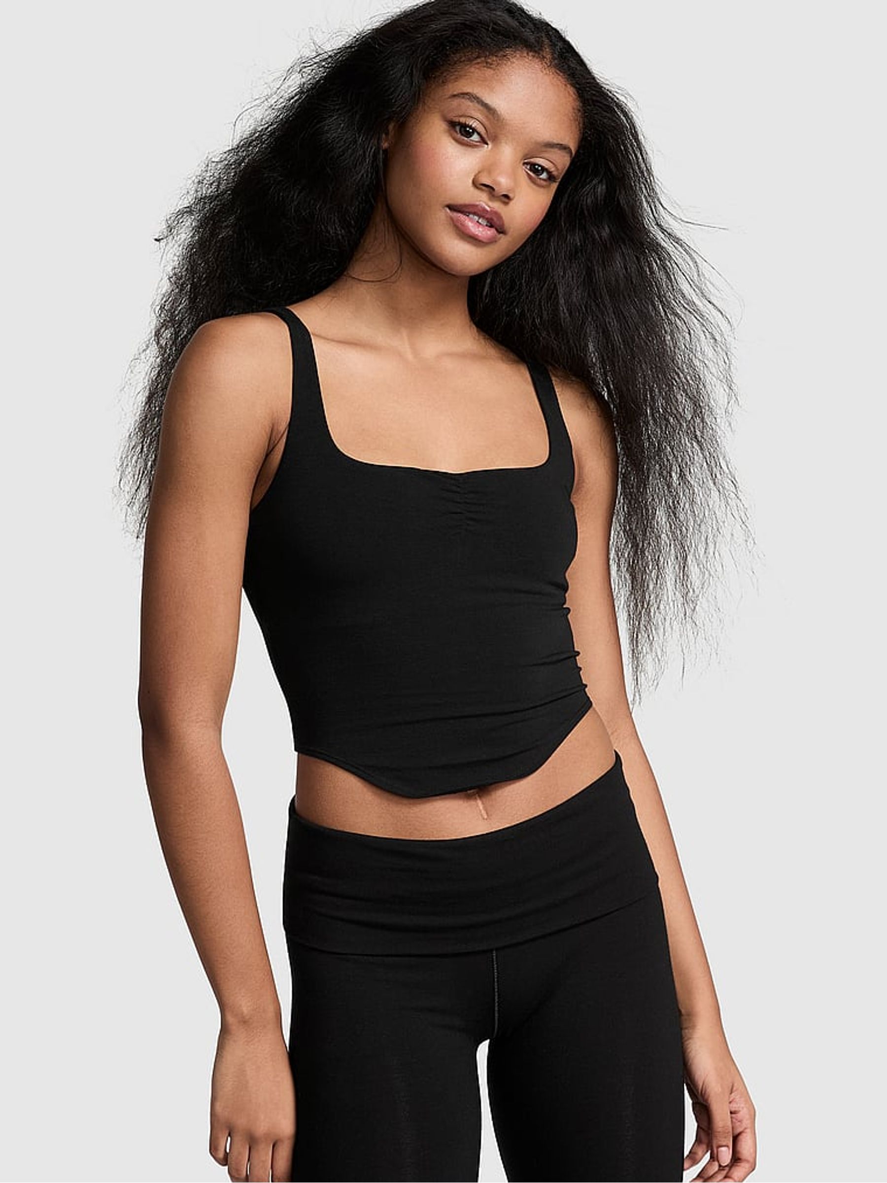 Black Cotton Cami Top - Image 1 of 3