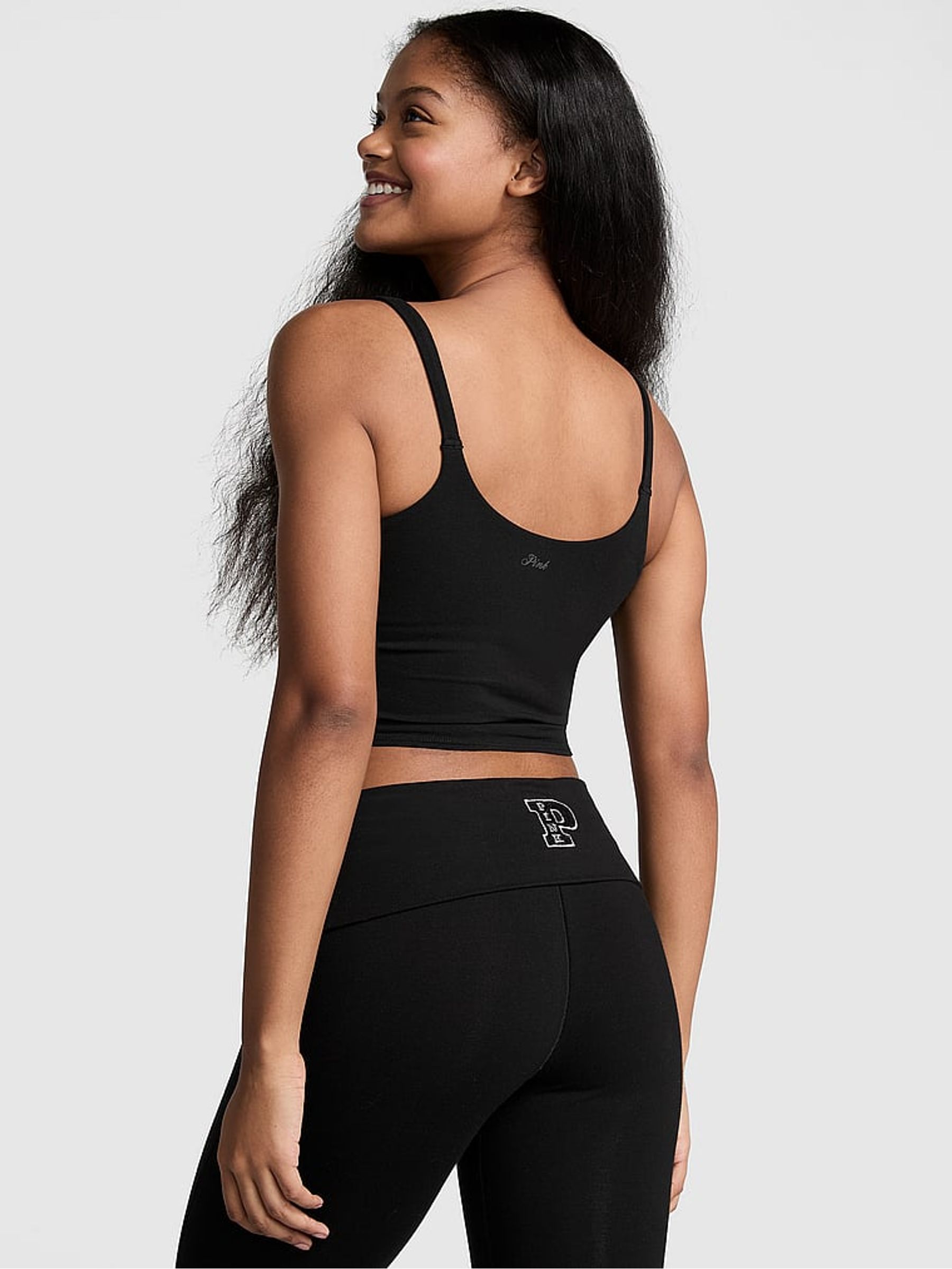 Black Cotton Cami Top - Image 2 of 3