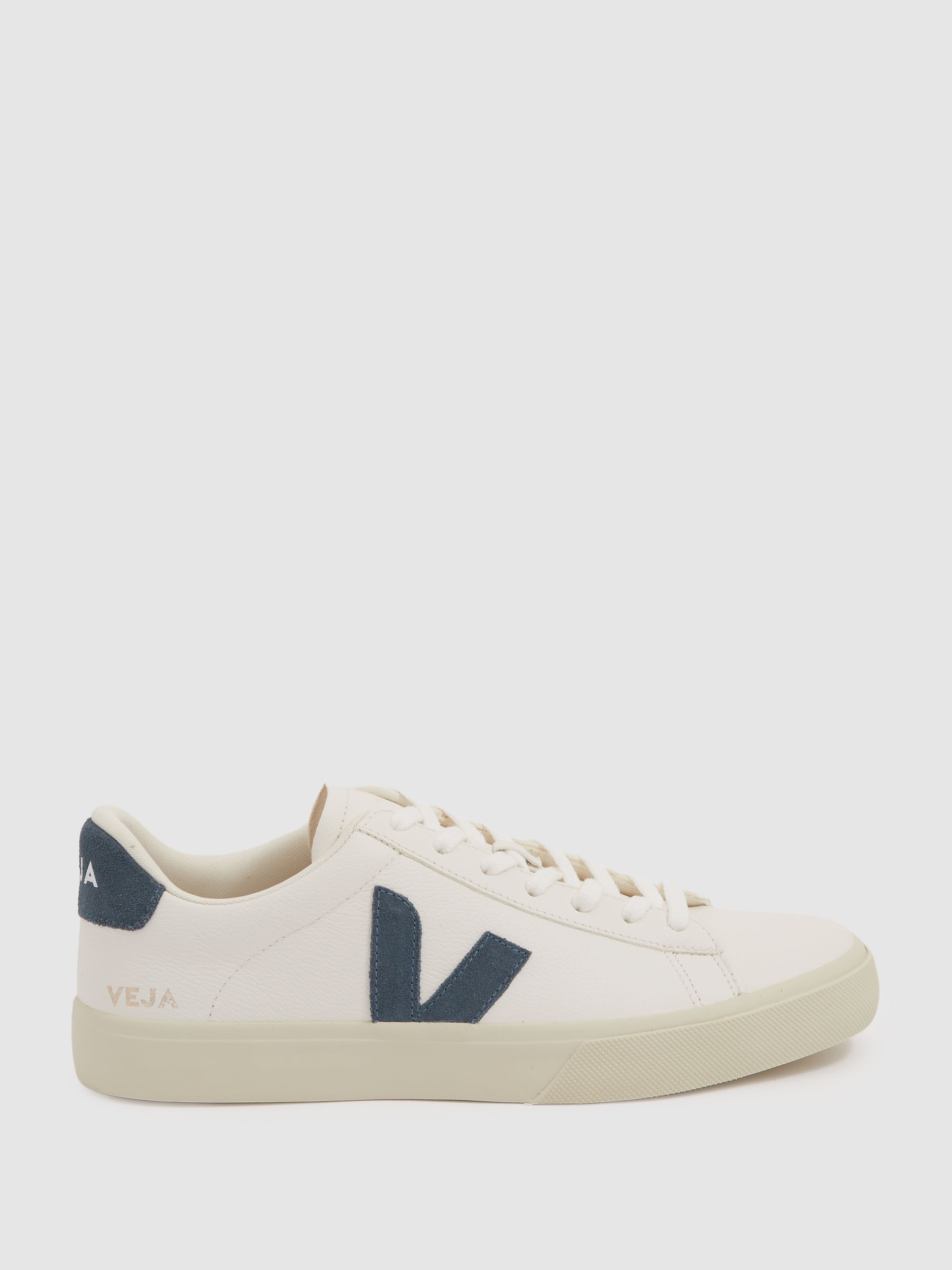 Veja Leather Suede Logo Trainers in Blue/White - Image 1 of 4