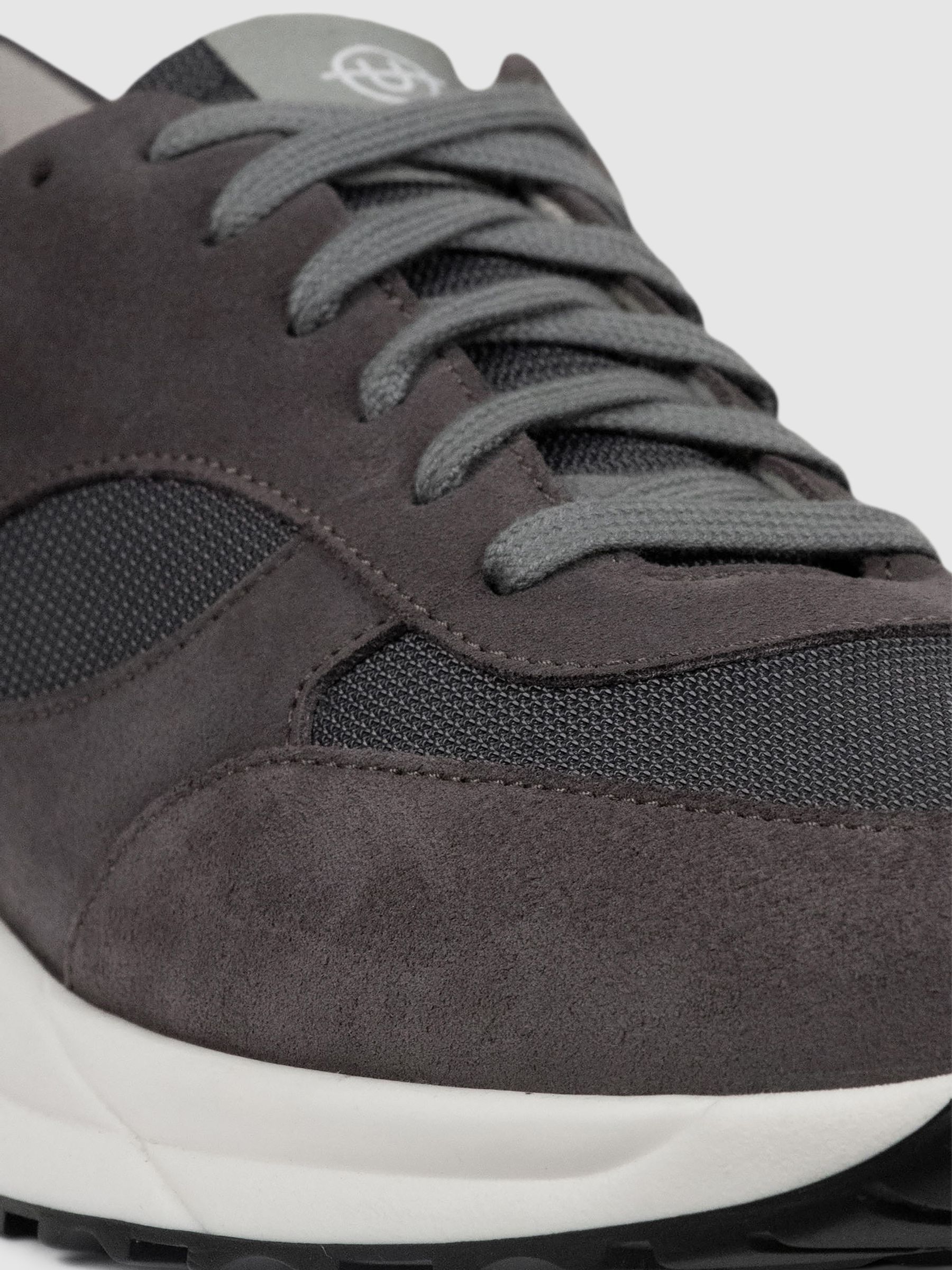 Unseen Footwear Suede and Mesh Rozel Trainers in Grey - Image 4 of 4