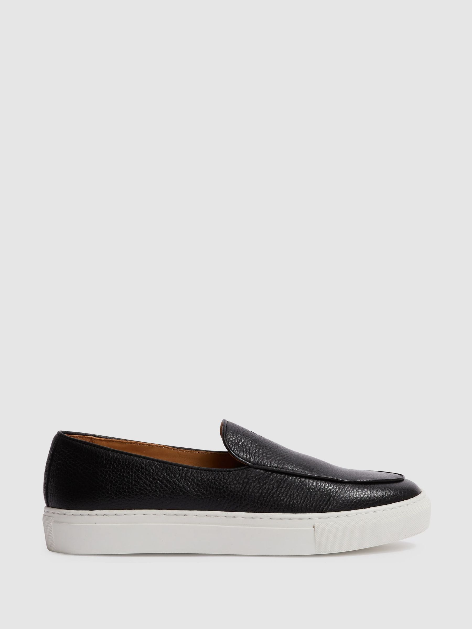 Unseen Footwear Leather Georgetown Trainers in Black/White - Image 1 of 4