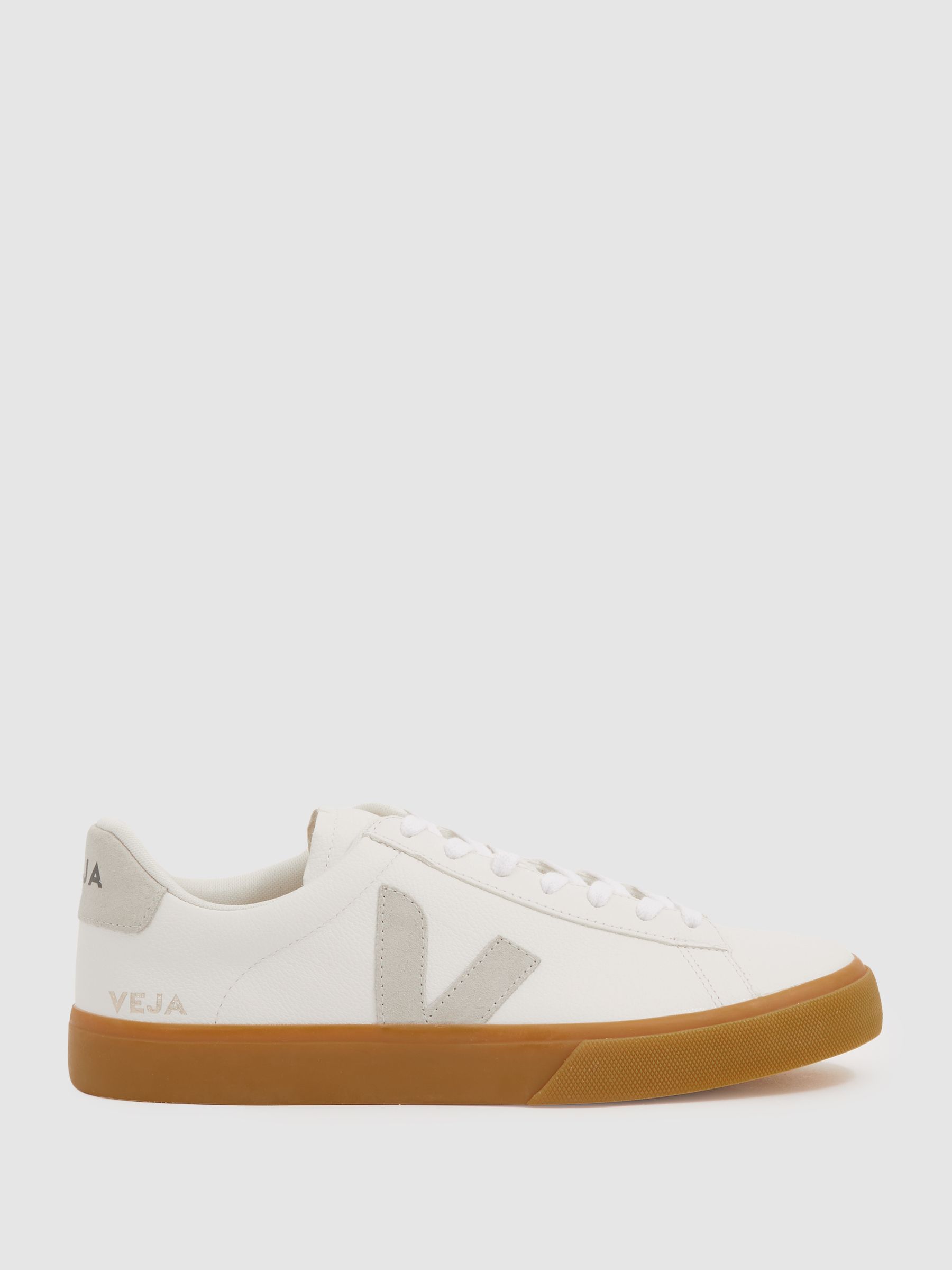 Veja Leather Suede Logo Trainers in Tan - Image 1 of 4