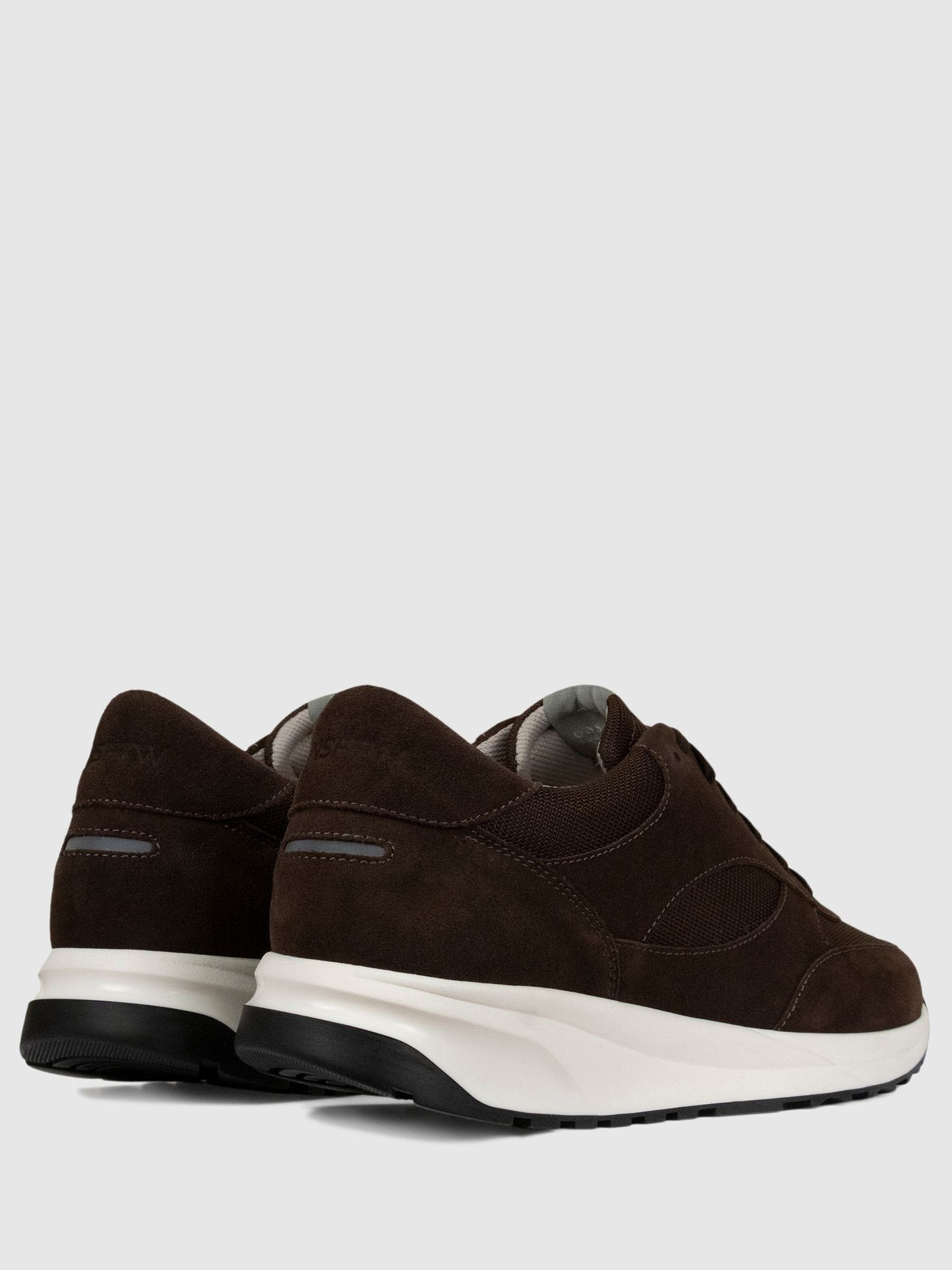 Unseen Footwear Suede and Mesh Rozel Trainers in Brown - Image 3 of 4
