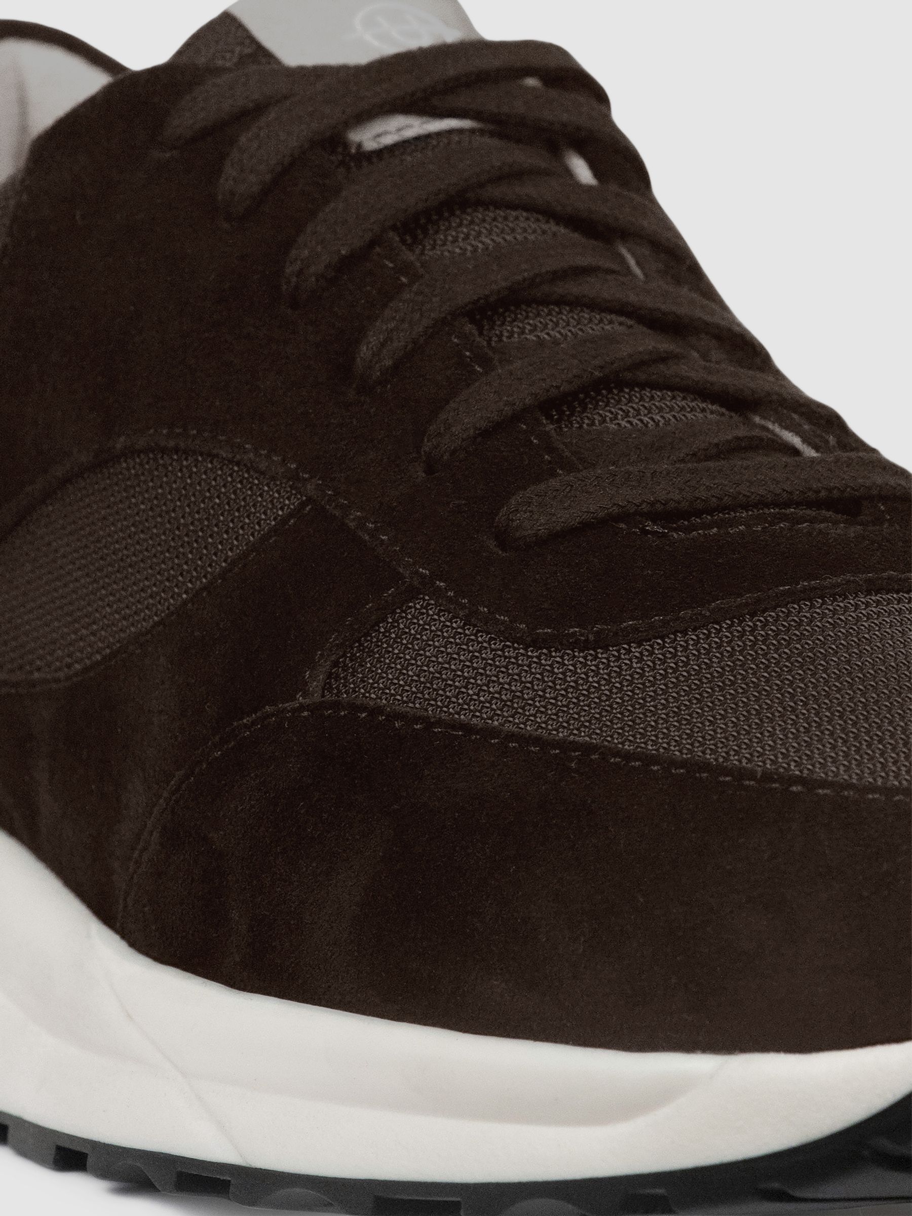 Unseen Footwear Suede and Mesh Rozel Trainers in Brown - Image 4 of 4