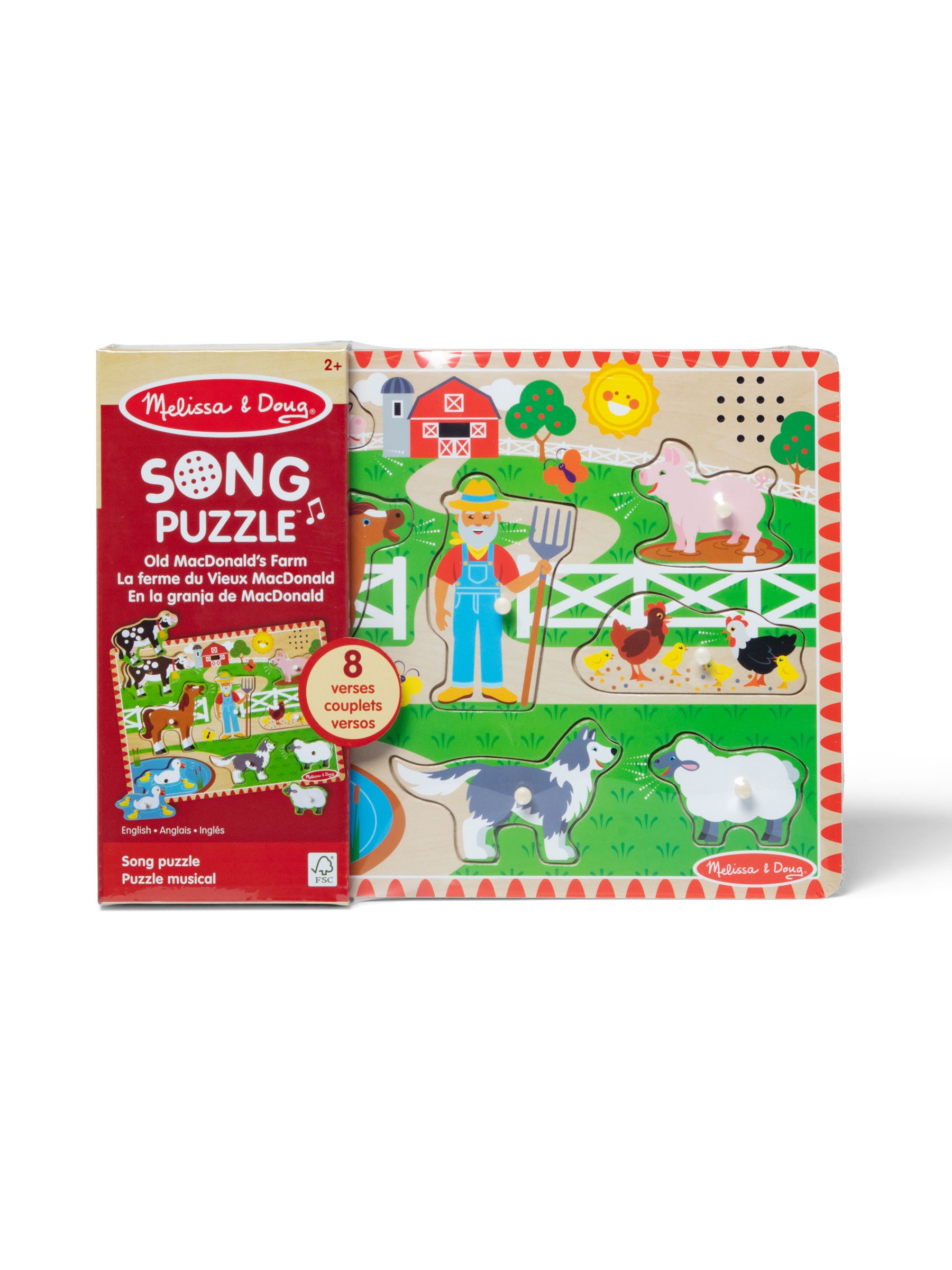 Melissa & Doug No Colour Old MacDonald's Farm Sound Puzzle - 8 Pieces - Image 3 of 9