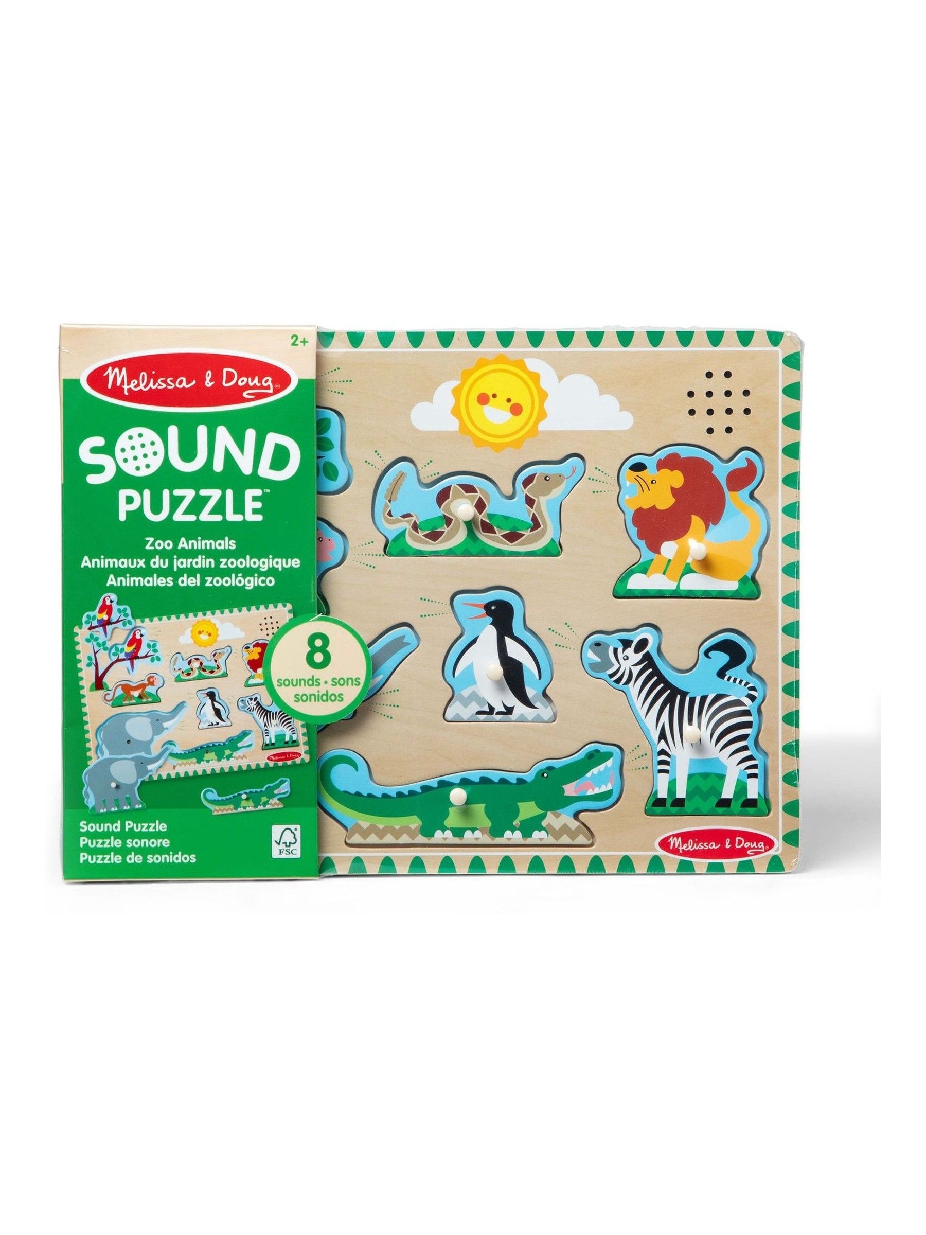 Melissa & Doug No Colour Zoo Animal Sound Puzzle - Image 3 of 9
