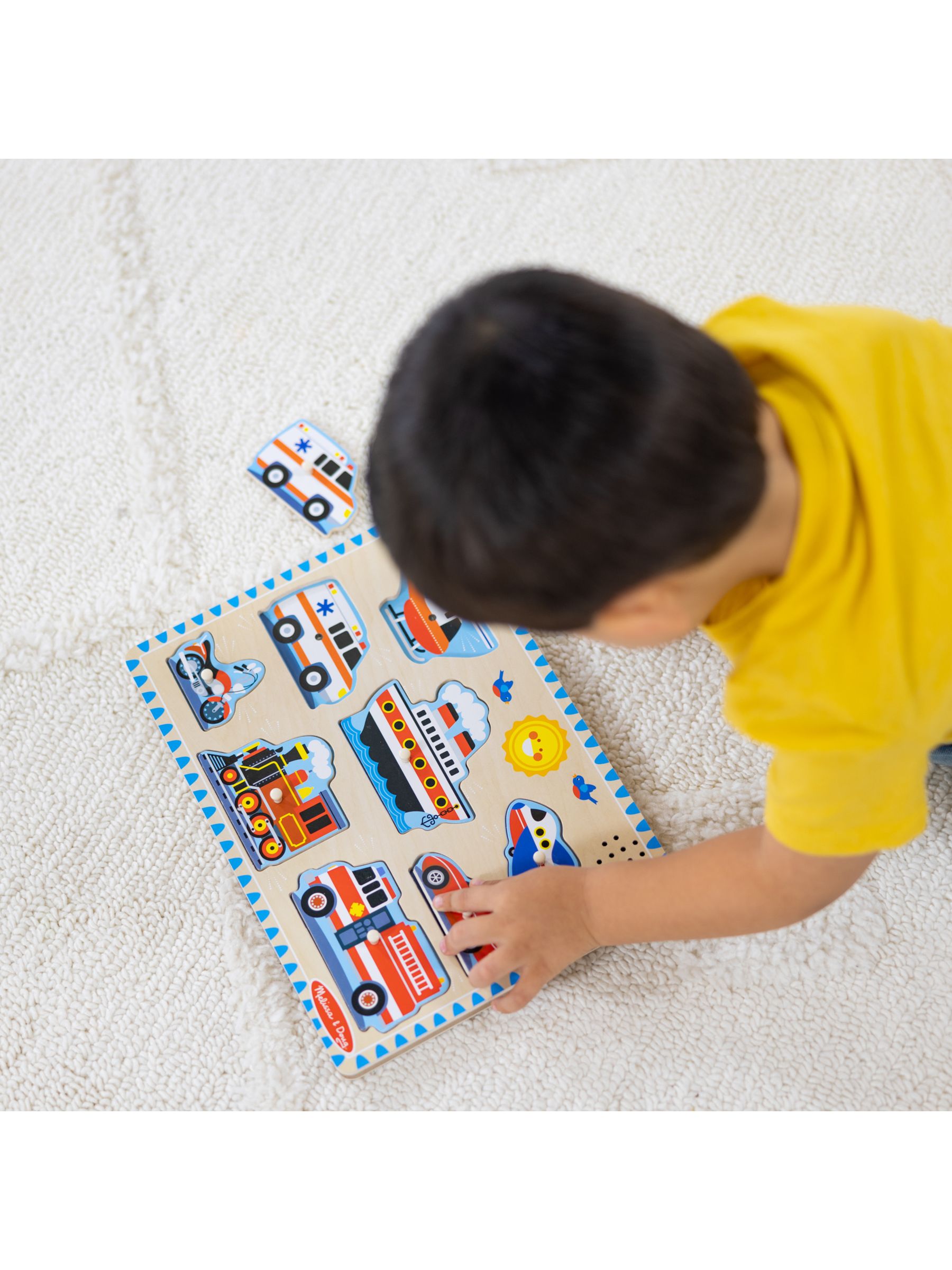 Melissa & Doug No Colour Vehicles Sound Puzzle - 8 Pieces - Image 2 of 9