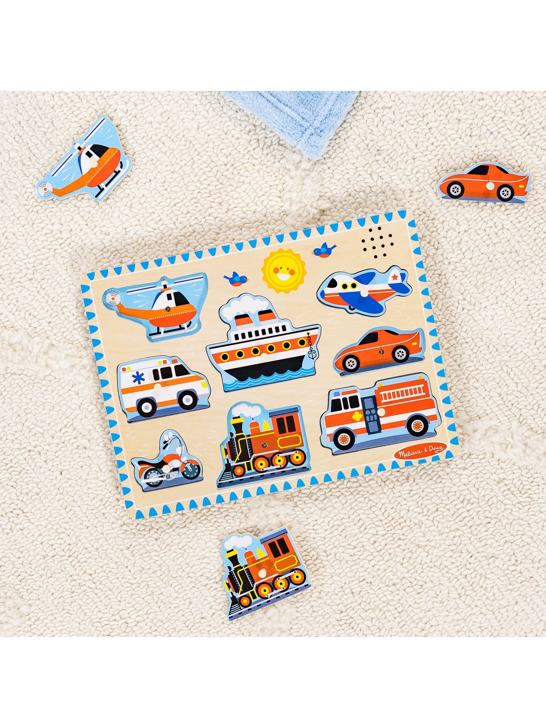 Melissa & Doug No Colour Vehicles Sound Puzzle - 8 Pieces - Image 9 of 9