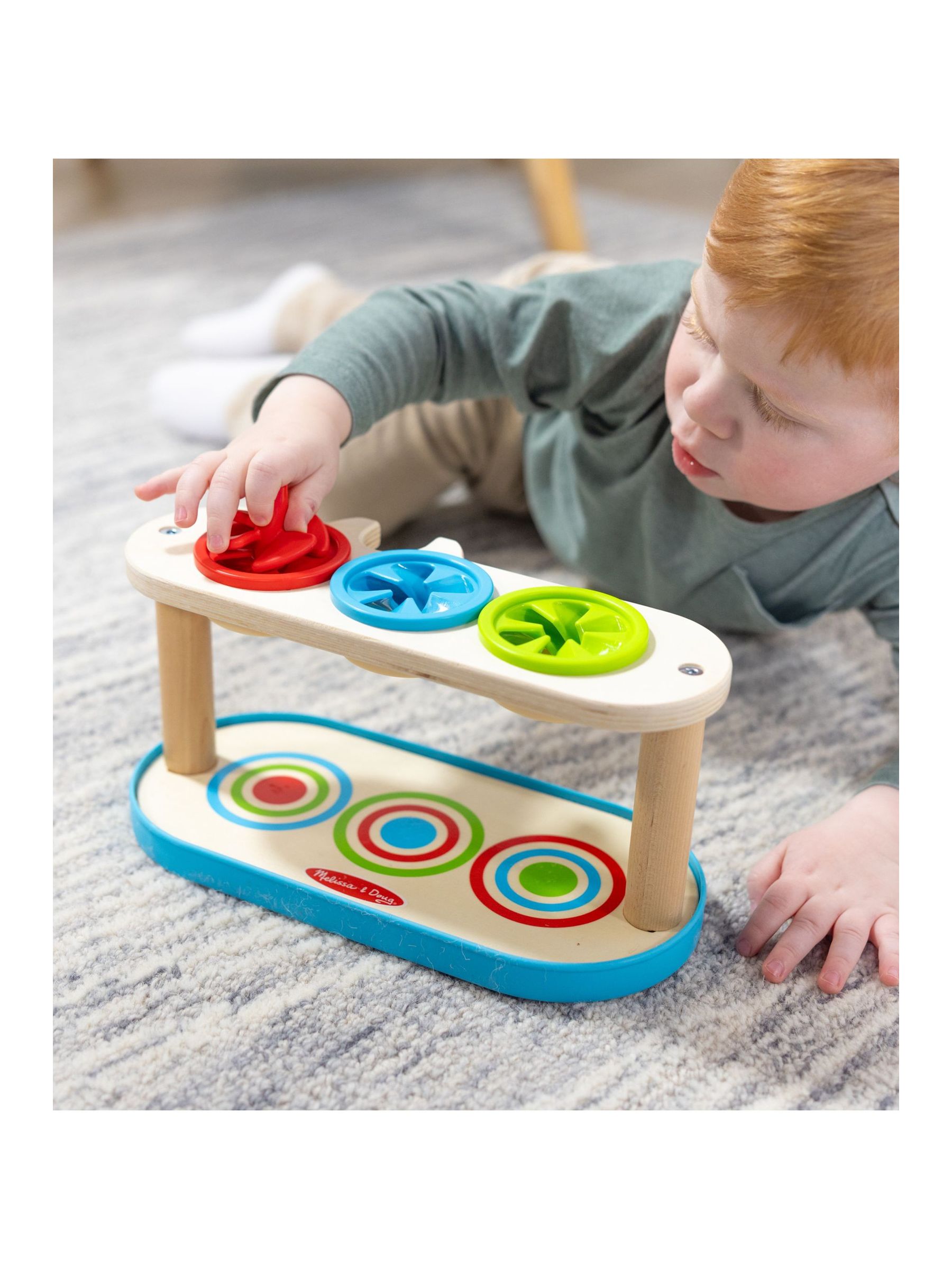 Melissa & Doug No Colour Match & Push Spinning Tops - Image 2 of 9