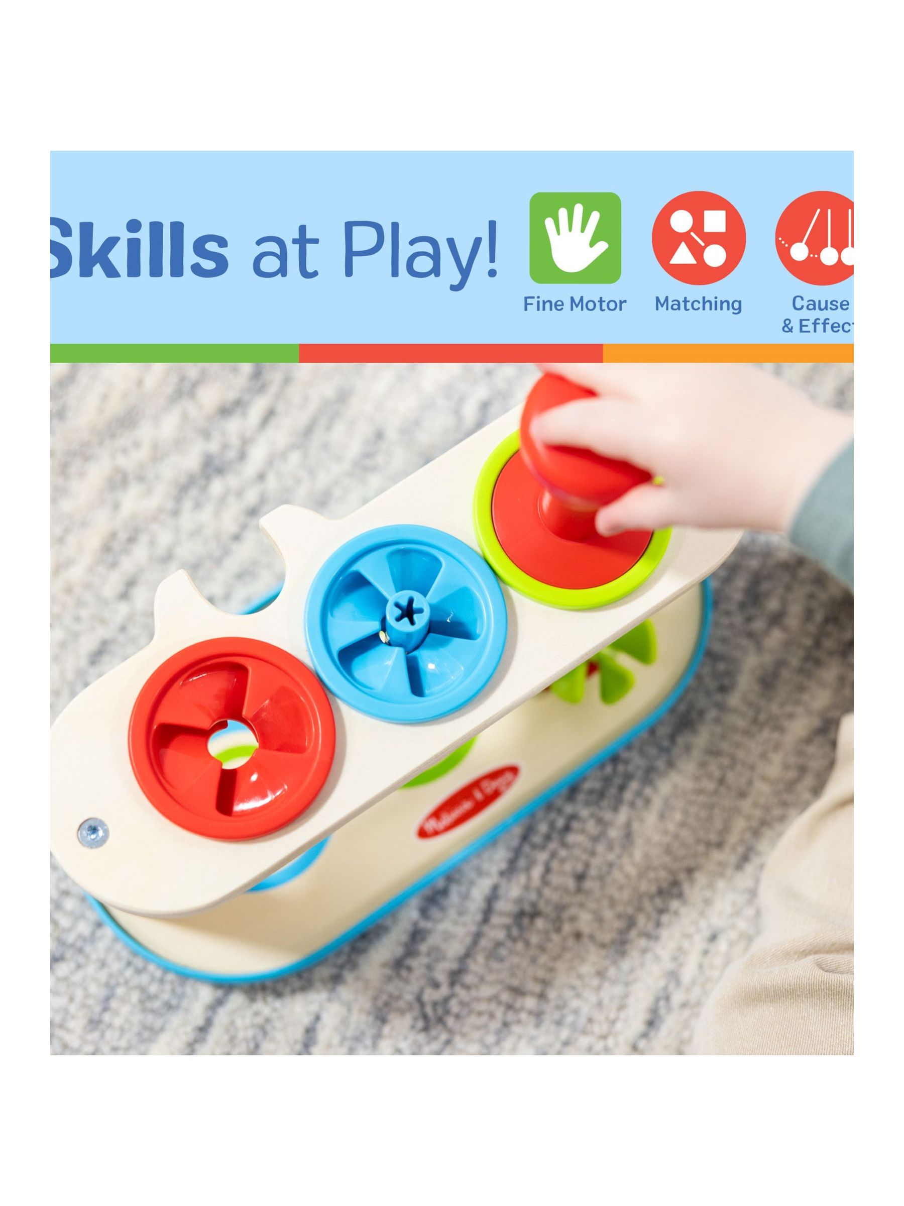 Melissa & Doug No Colour Match & Push Spinning Tops - Image 5 of 9