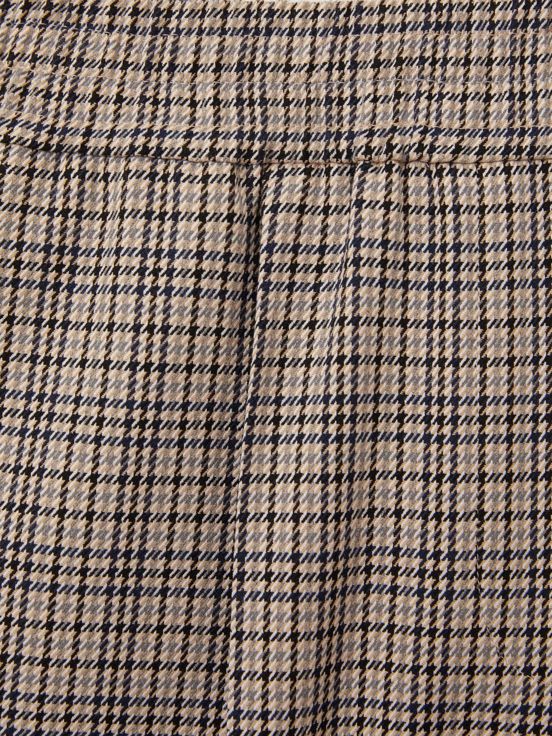 Karina Neutral Check Elasticated Waist Tapered Trousers - Image 6 of 6