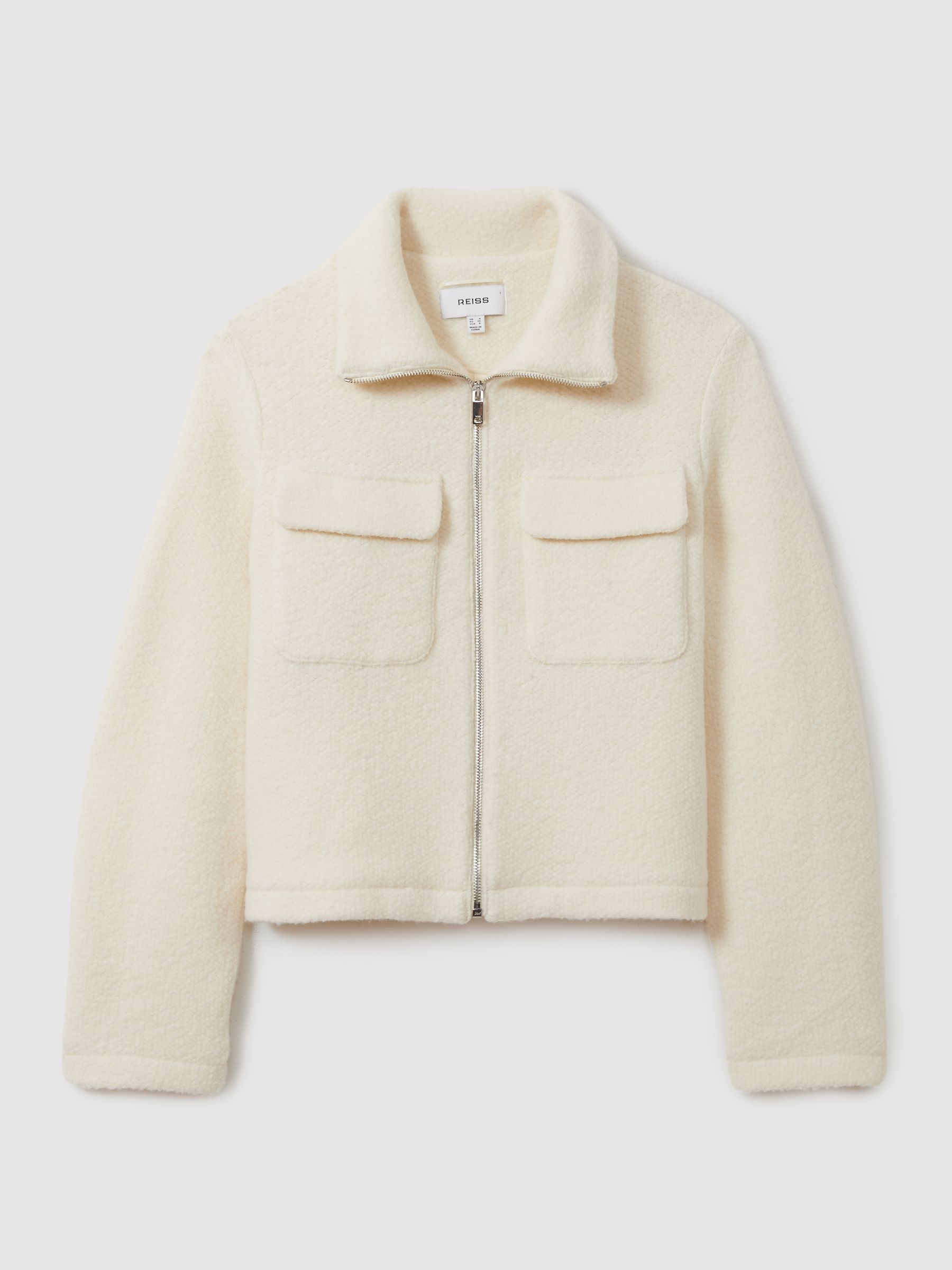 Reiss | Les 100 Ciels Textured Wool Jacket in Cream - image 1