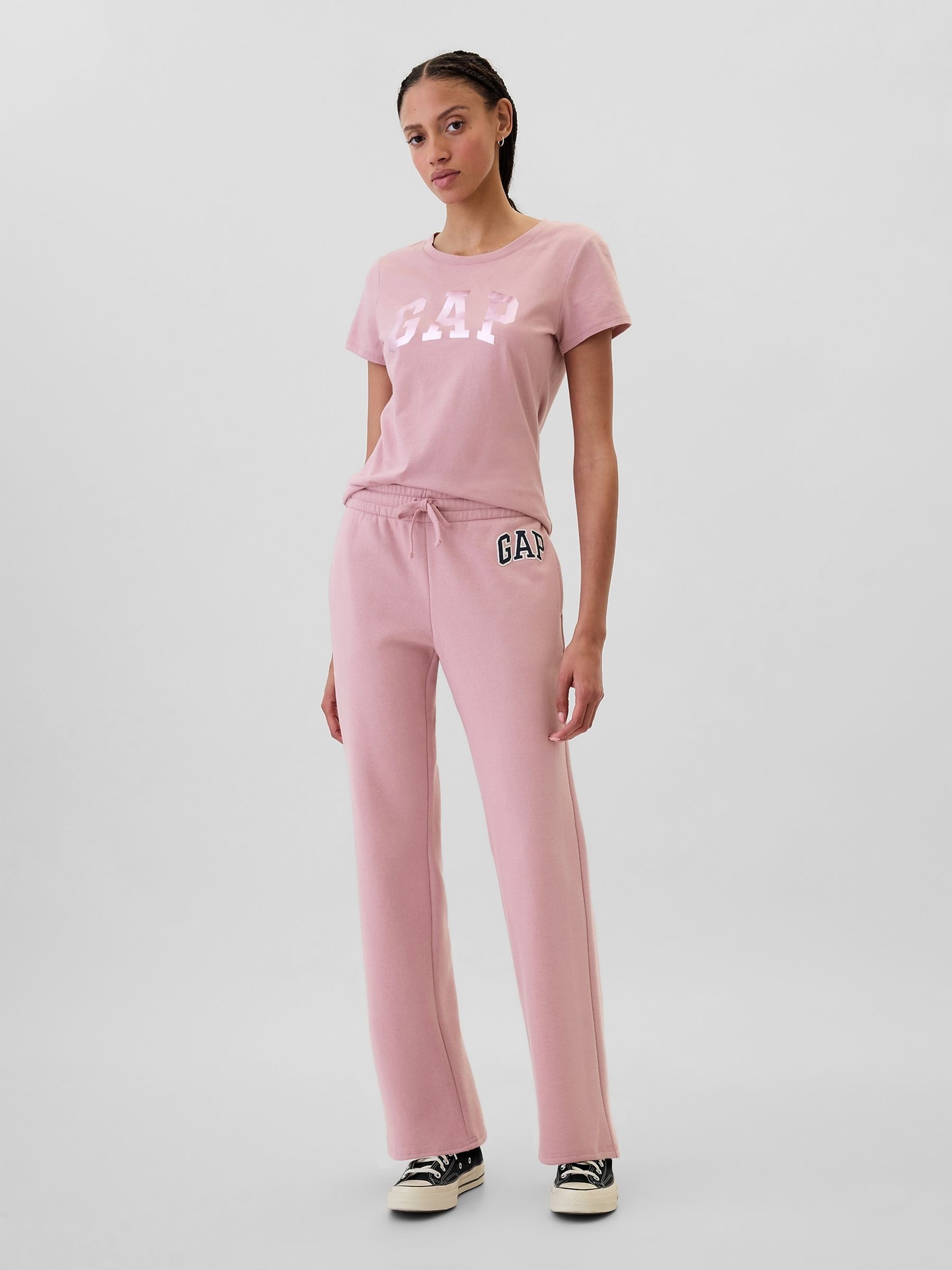Pink Logo Straight Leg Joggers - Image 1 of 5