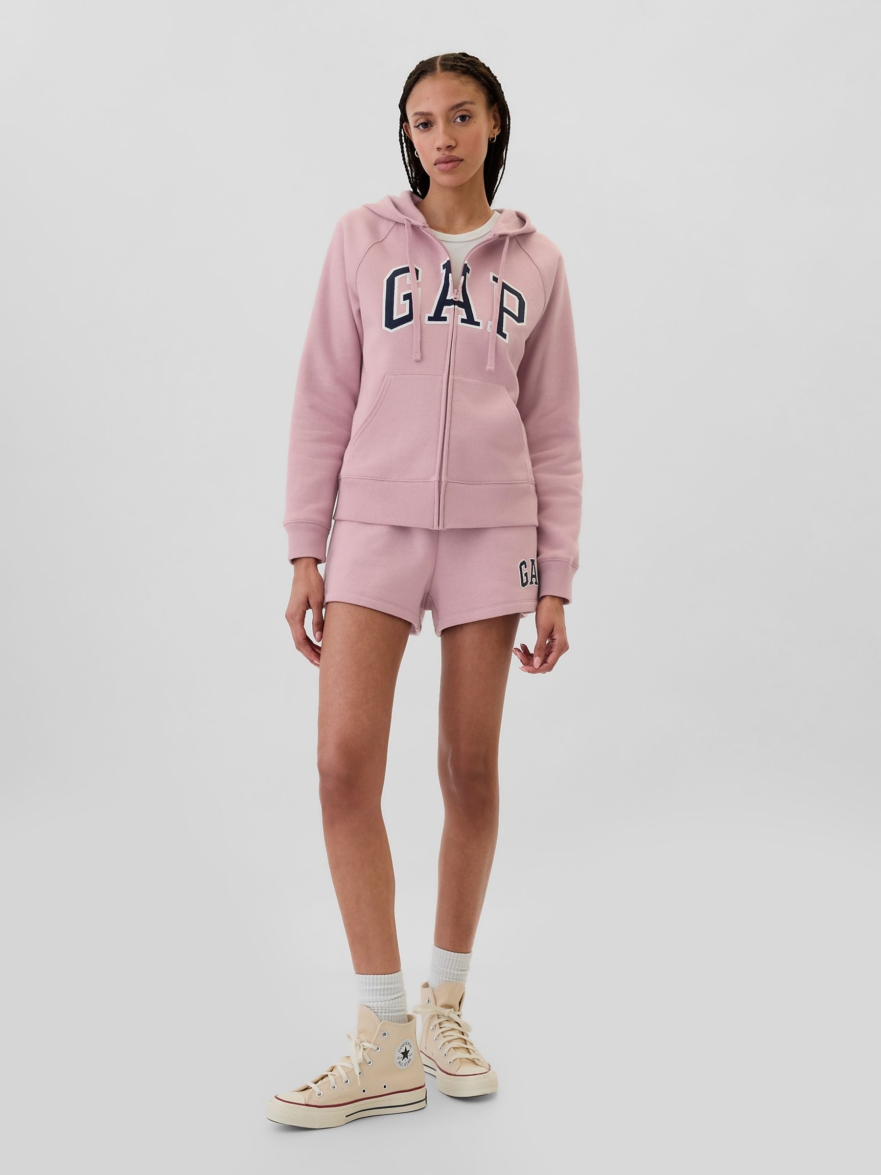 Pink Logo Zip Through Hoodie - Image 3 of 8