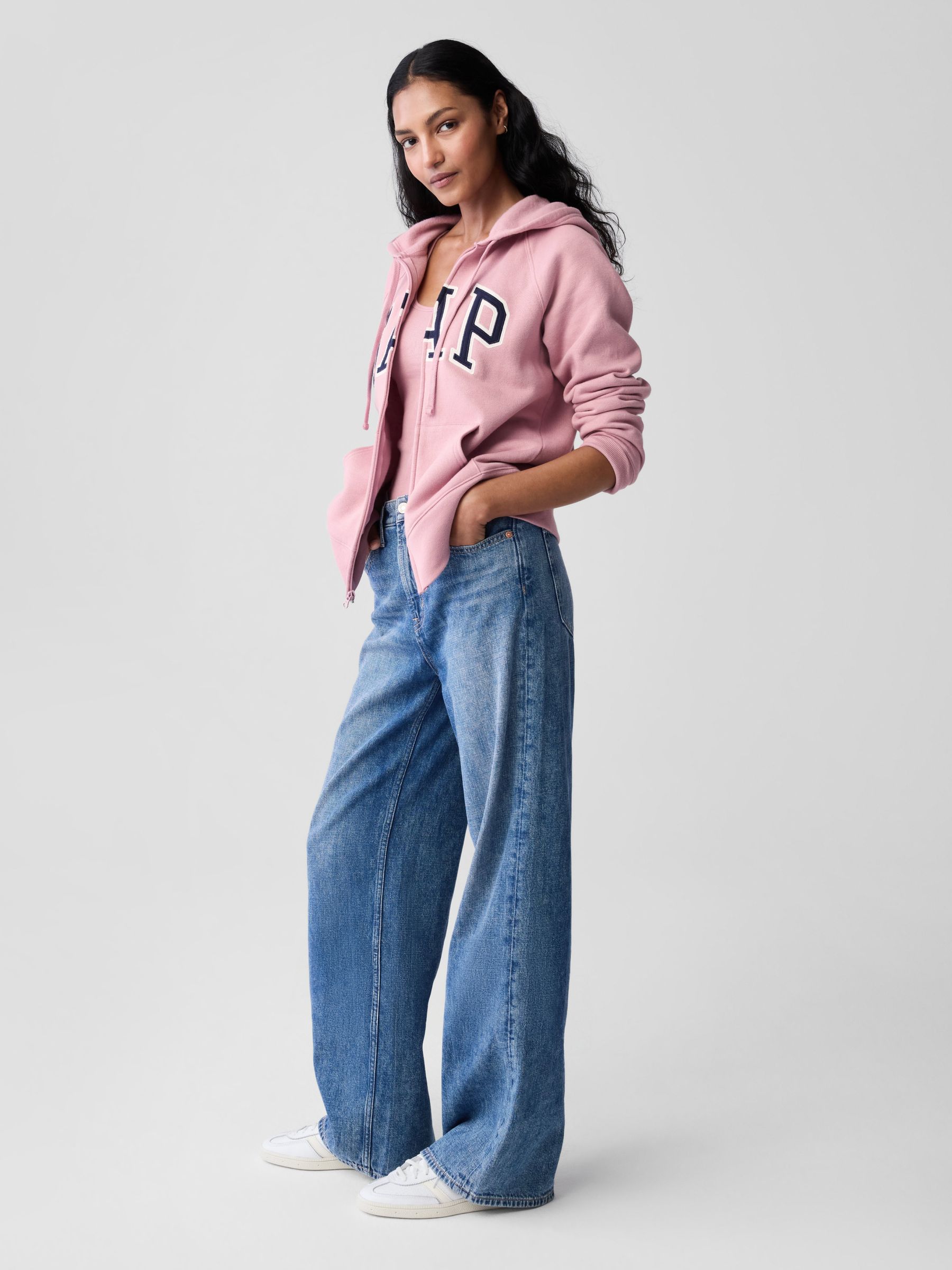 Pink Logo Zip Through Hoodie - Image 4 of 8