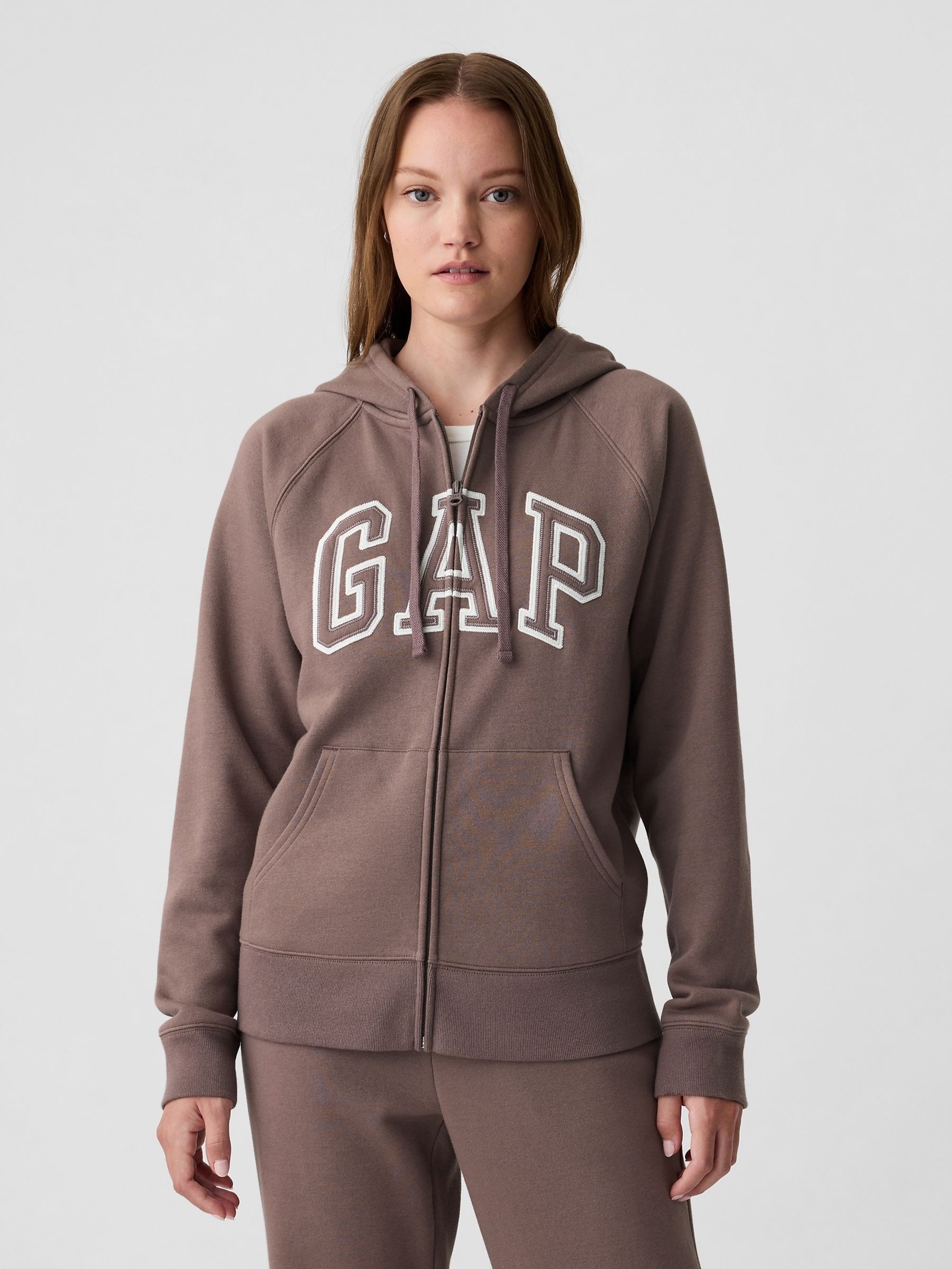 Brown Logo Zip Up Hoodie - Image 2 of 5