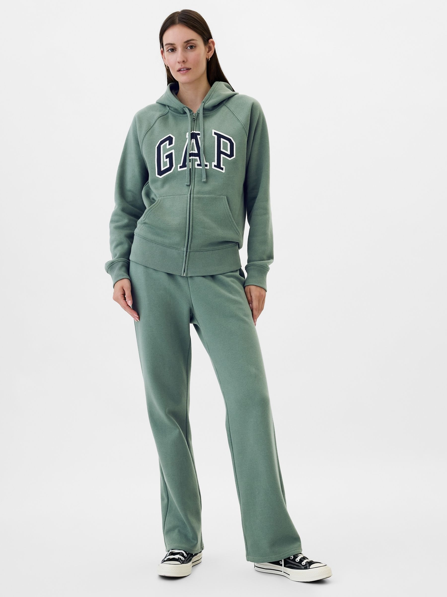 Green Logo Zip Through Hoodie - Image 3 of 5