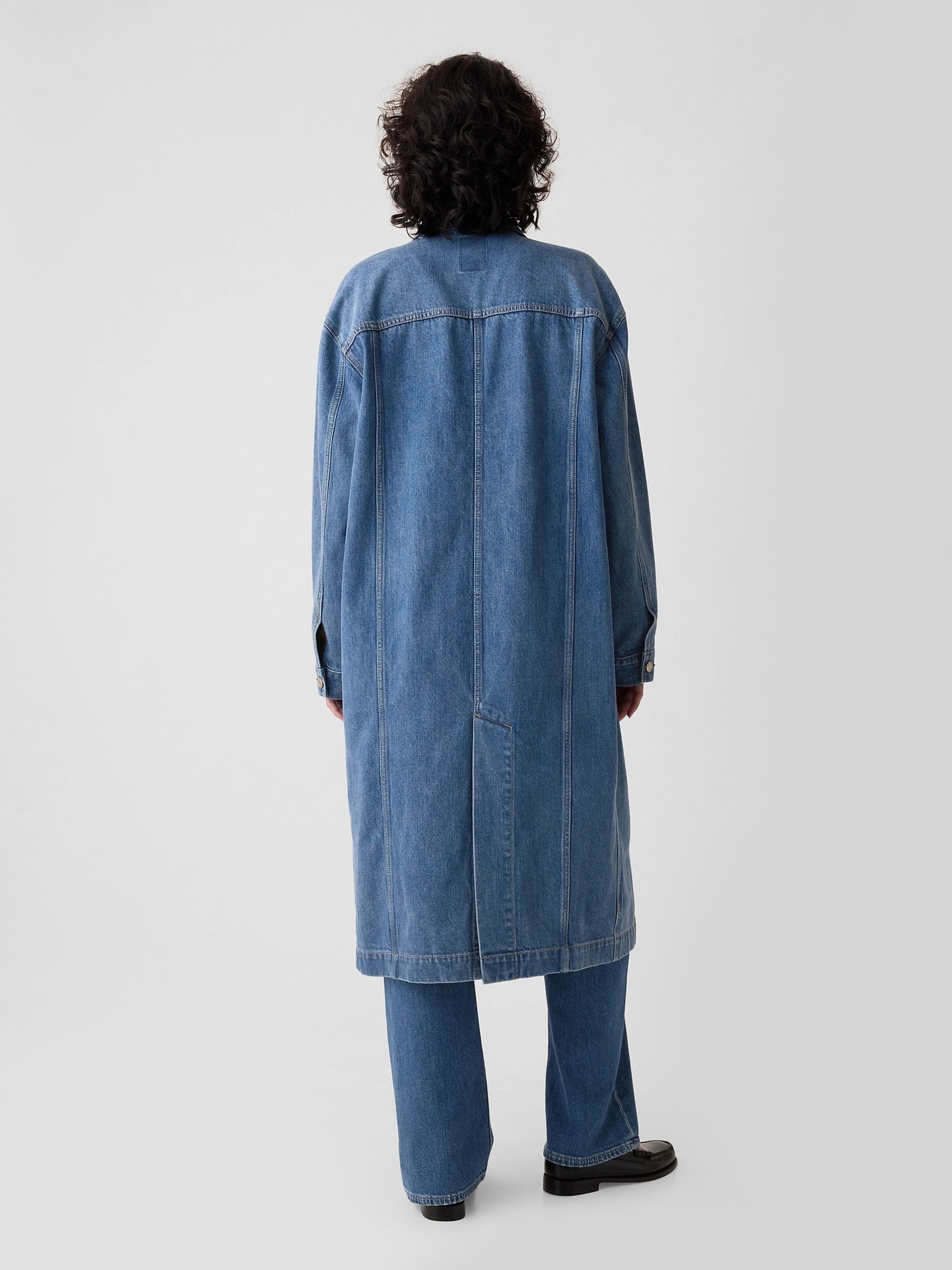 Blue Longline Icon Denim Jacket - Image 3 of 5