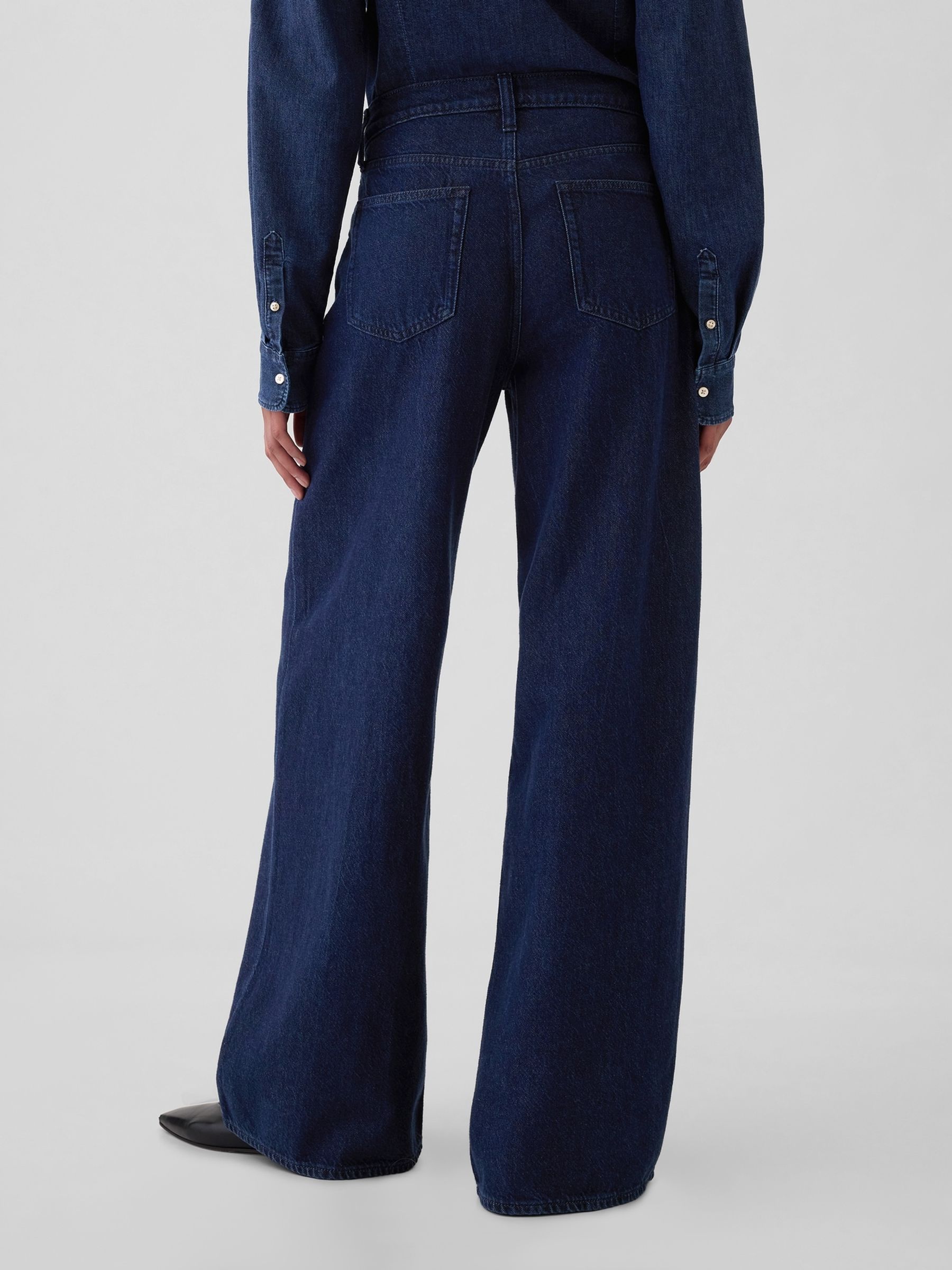 Dark Blue Mid Rise UltraSoft Baggy Jeans - Image 2 of 8