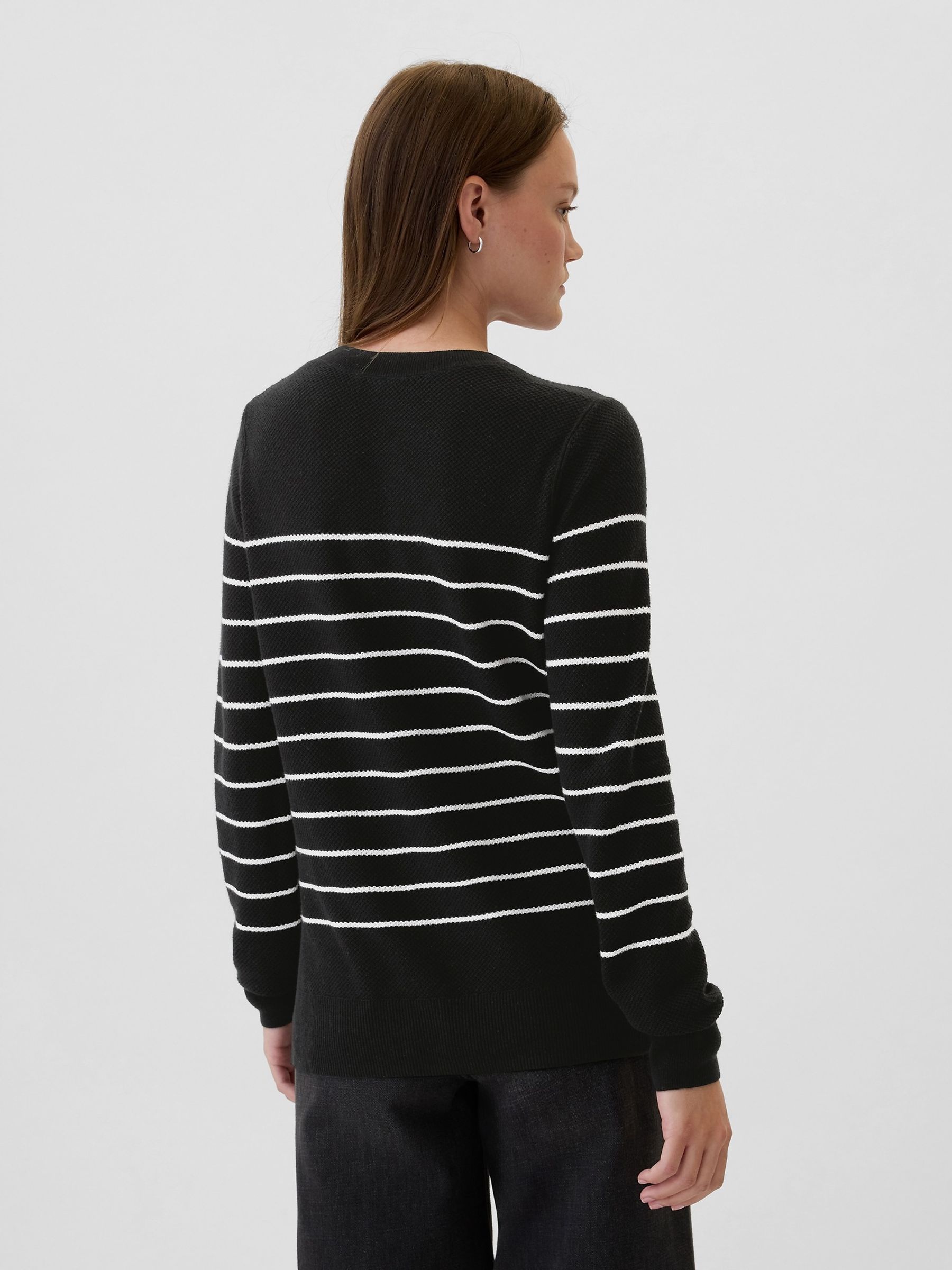Black Ribbed Crew Neck Bella Jumper - Image 2 of 5