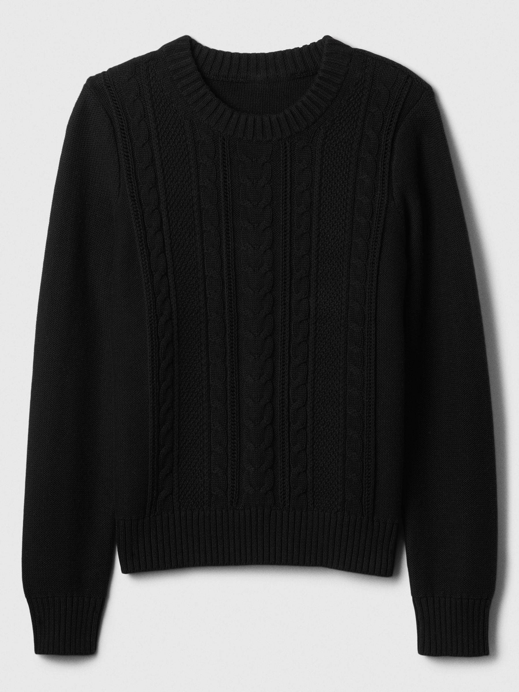 Black Cable-Knit Crew Neck Jumper - Image 4 of 4
