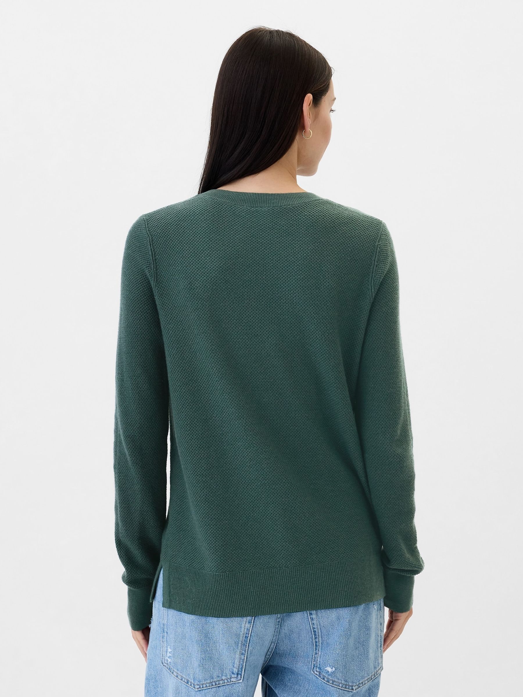 Green Textured Crew Neck Bella Jumper - Image 2 of 5