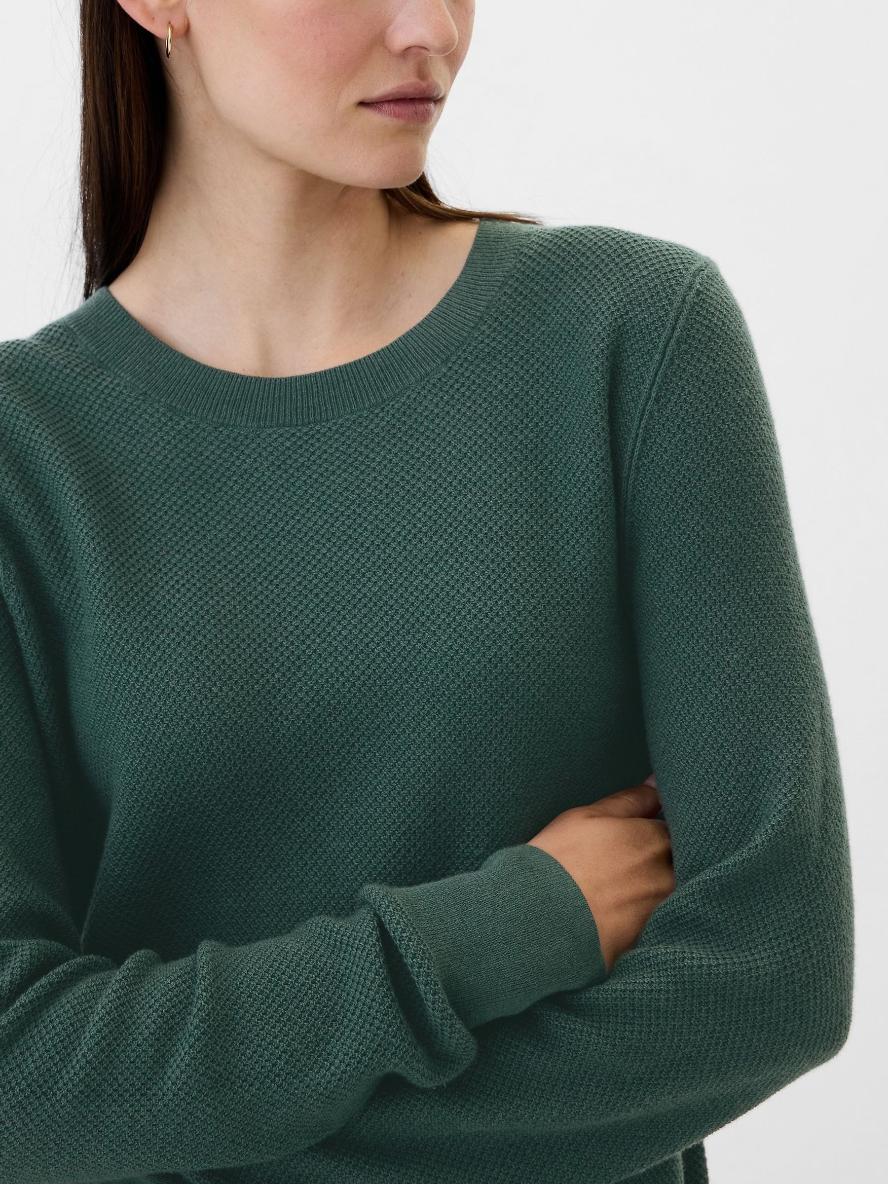 Green Textured Crew Neck Bella Jumper - Image 4 of 5