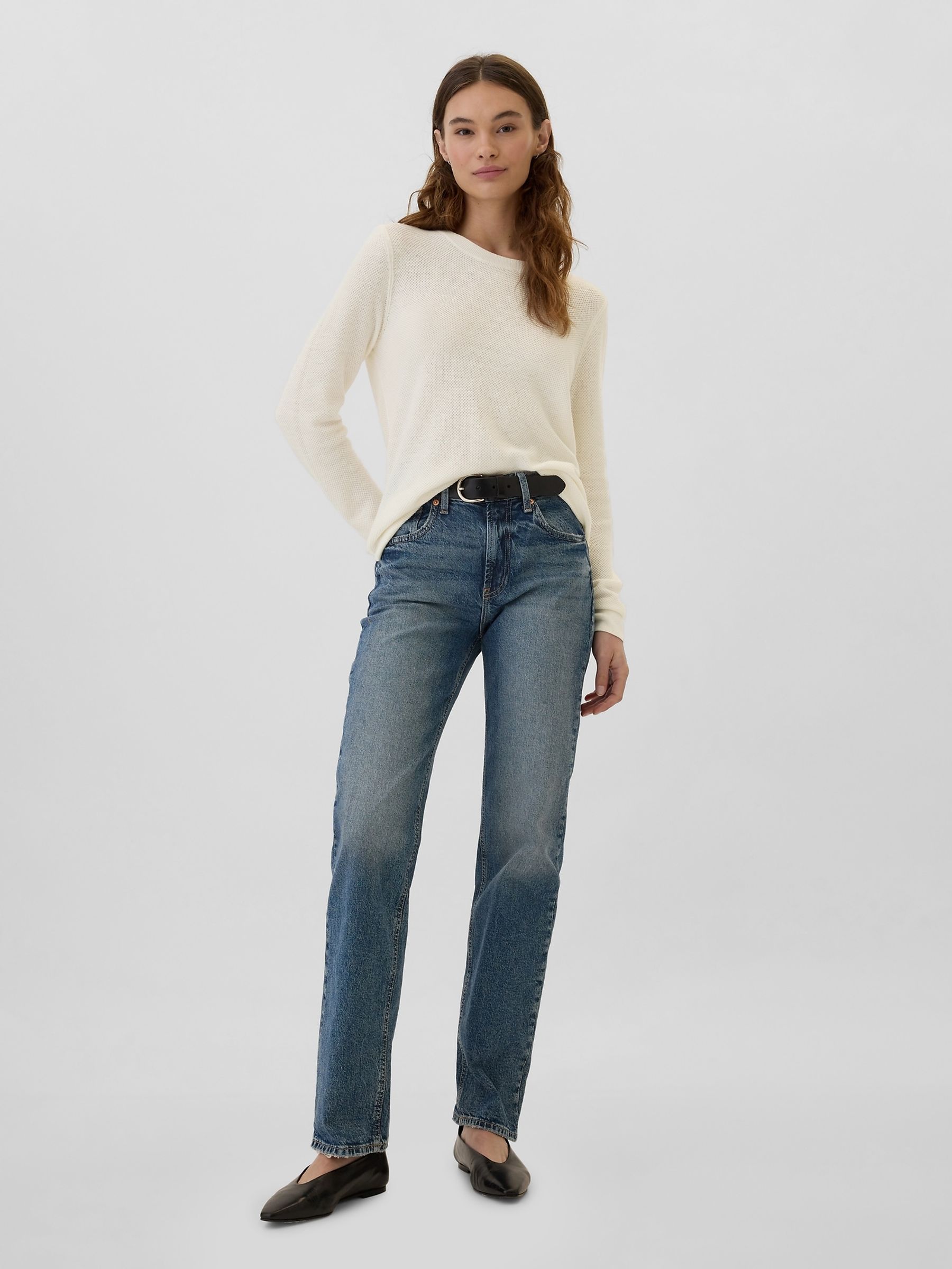 White Textured Crew Neck Bella Jumper - Image 3 of 5