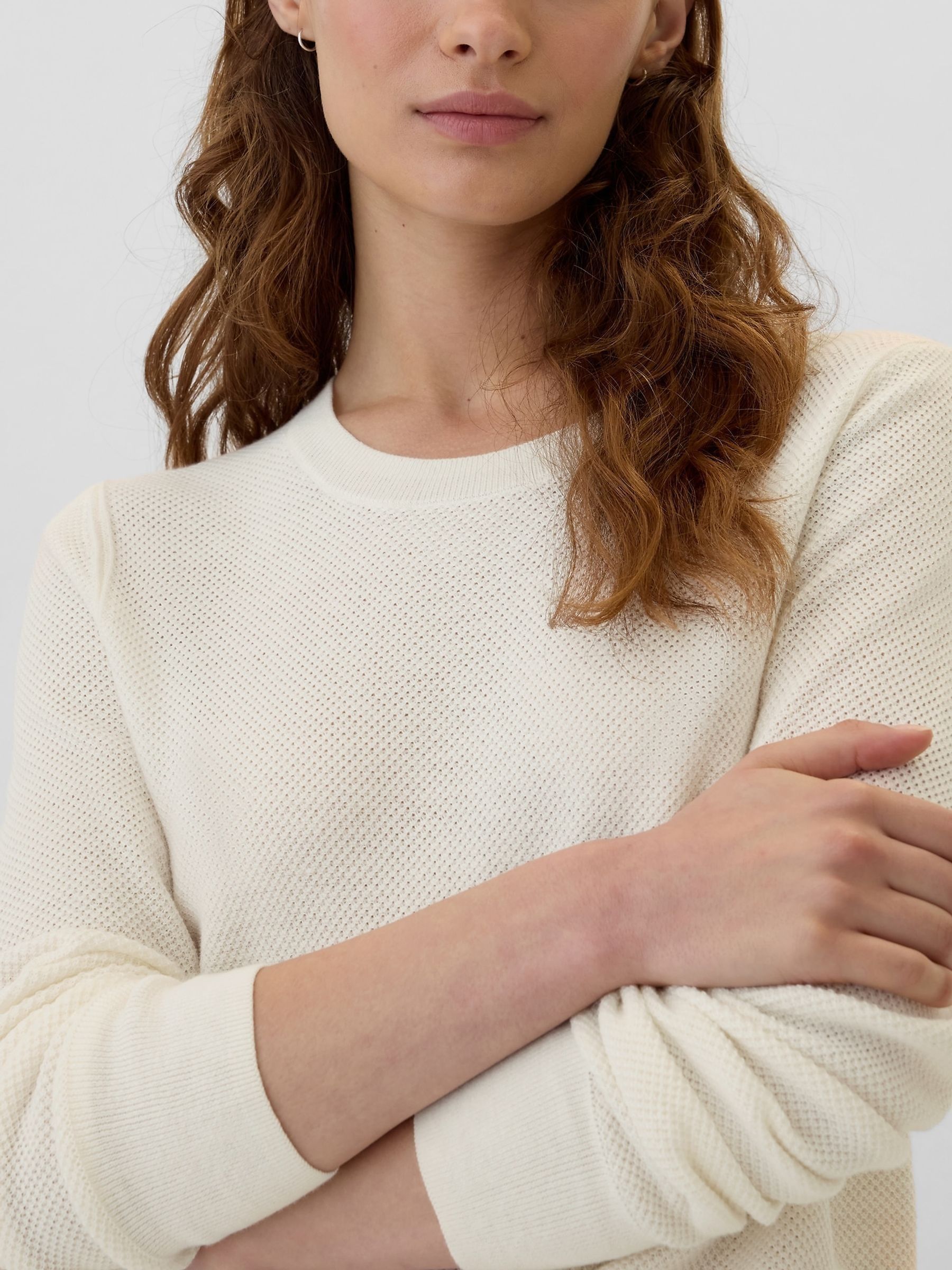 White Textured Crew Neck Bella Jumper - Image 4 of 5