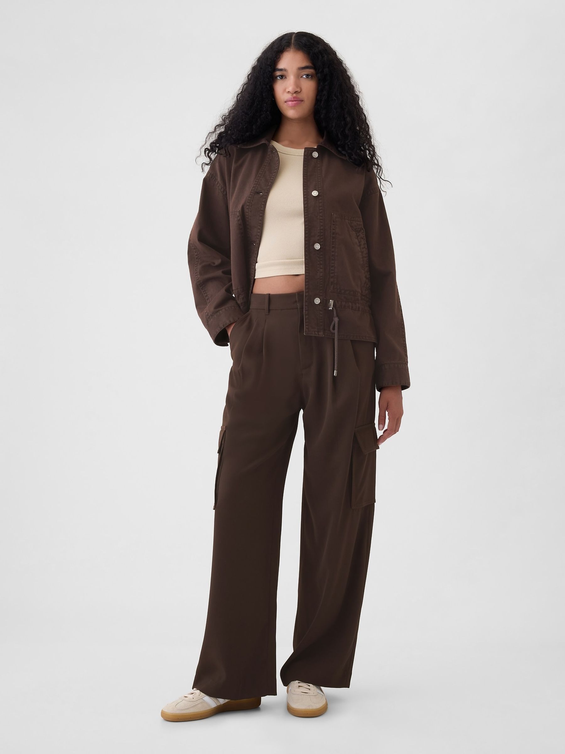 Brown Twill Utility Jacket - Image 3 of 8