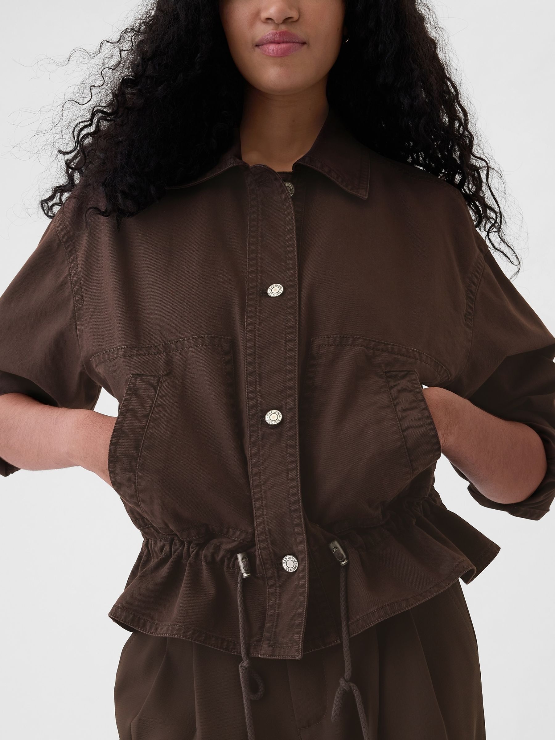 Brown Twill Utility Jacket - Image 4 of 8