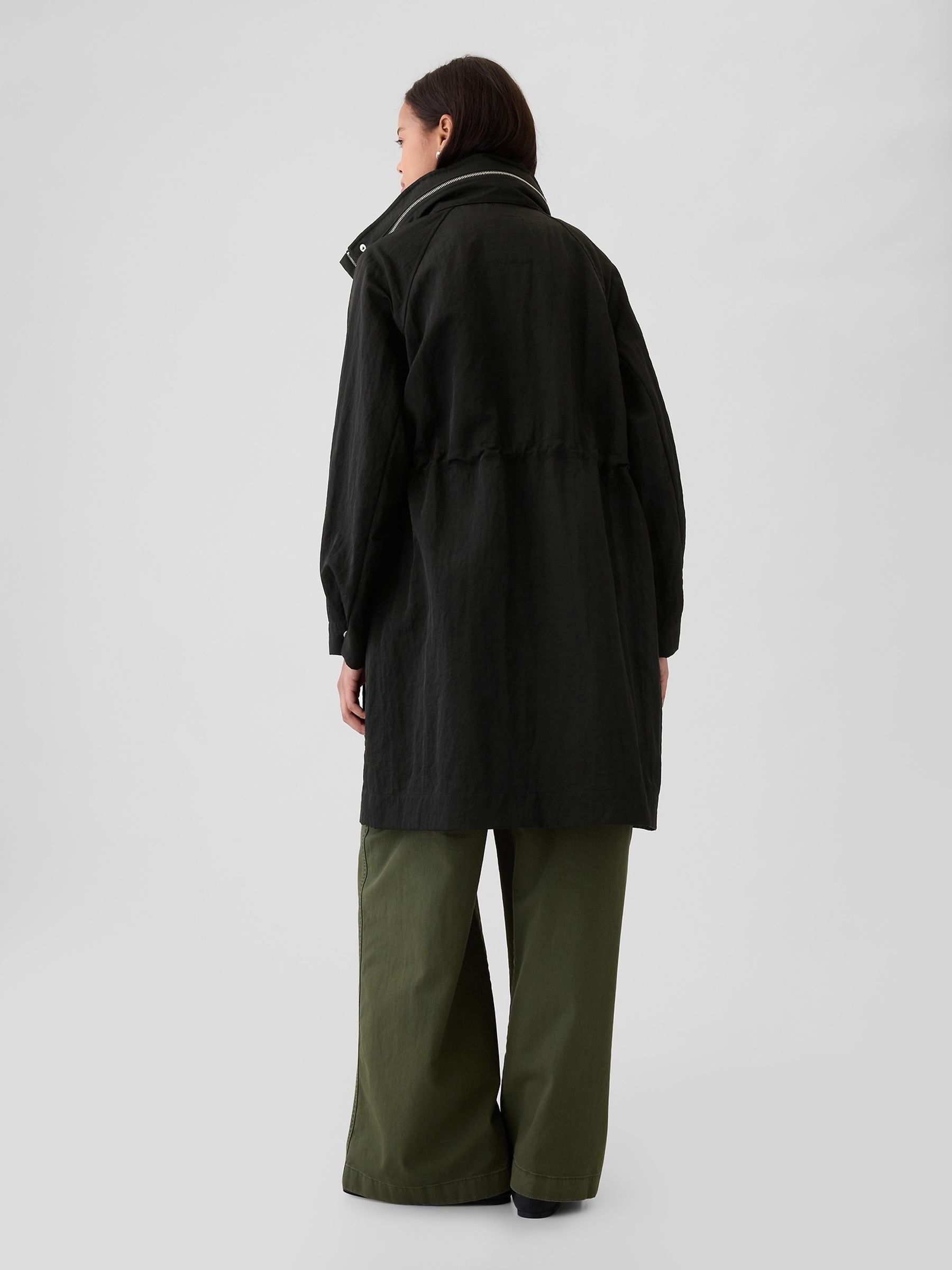 Black Nylon Parka Jacket - Image 2 of 5