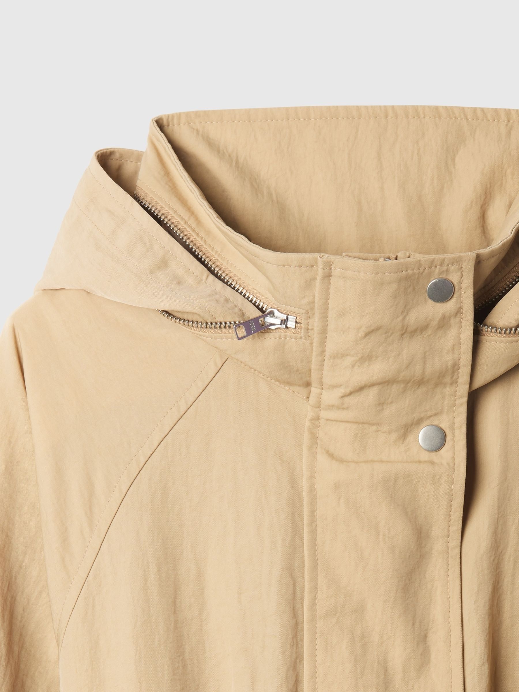 Beige Nylon Parka Jacket - Image 5 of 5