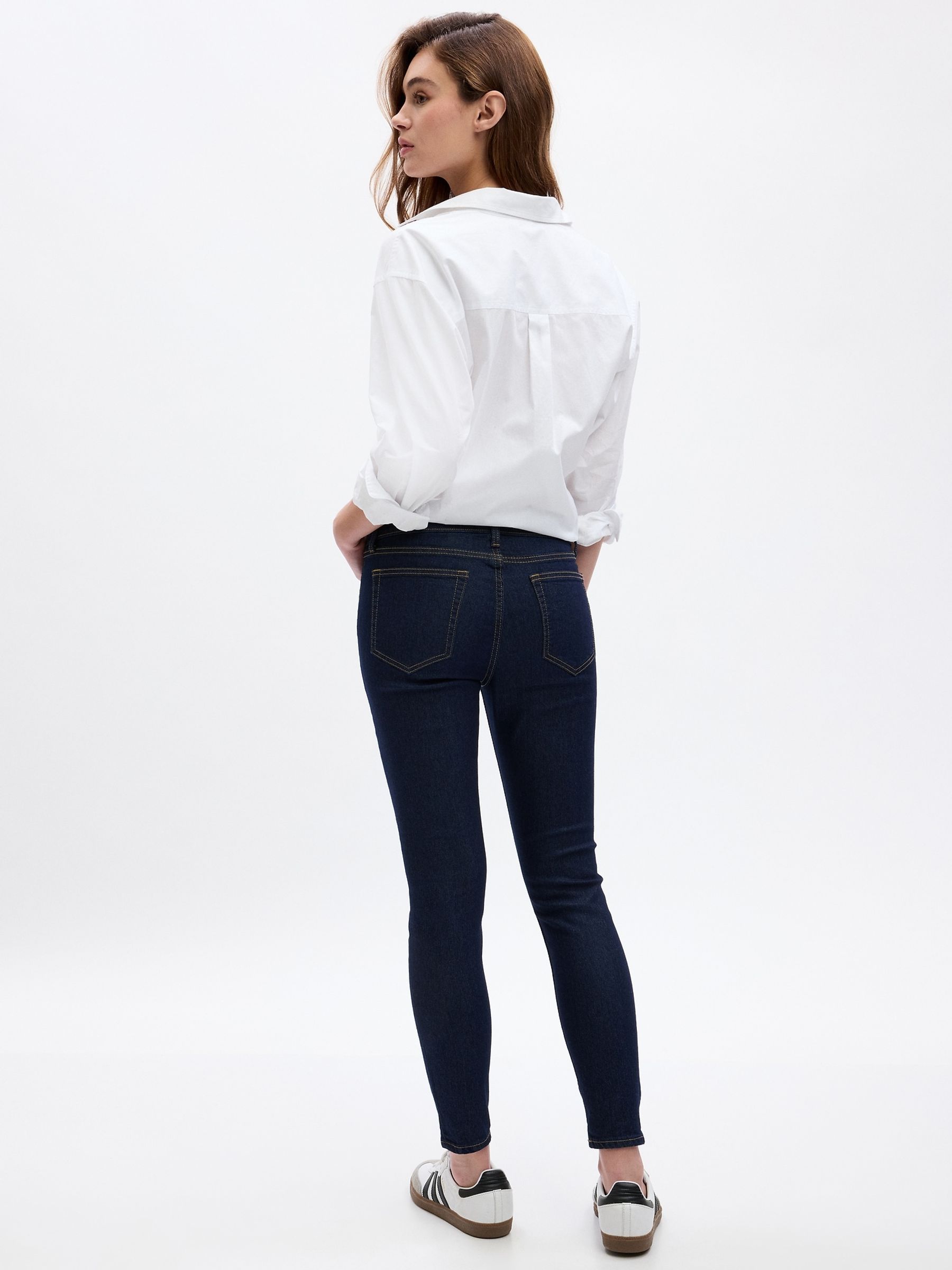 Dark Blue Mid Rise Ankle Length Favourite Jeggings - Image 2 of 5