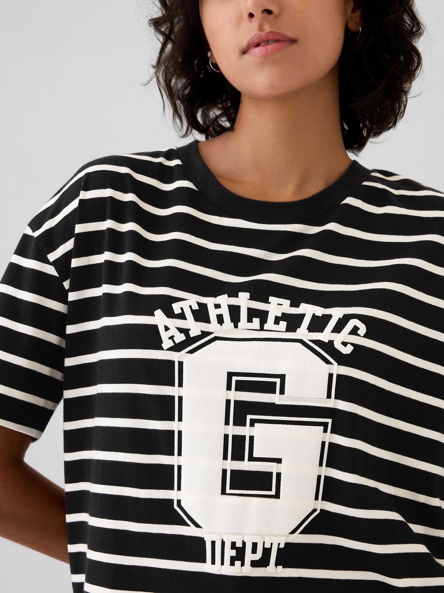 Black Stripe Cotton Logo Short Sleeve Sport T-Shirt - Image 4 of 5