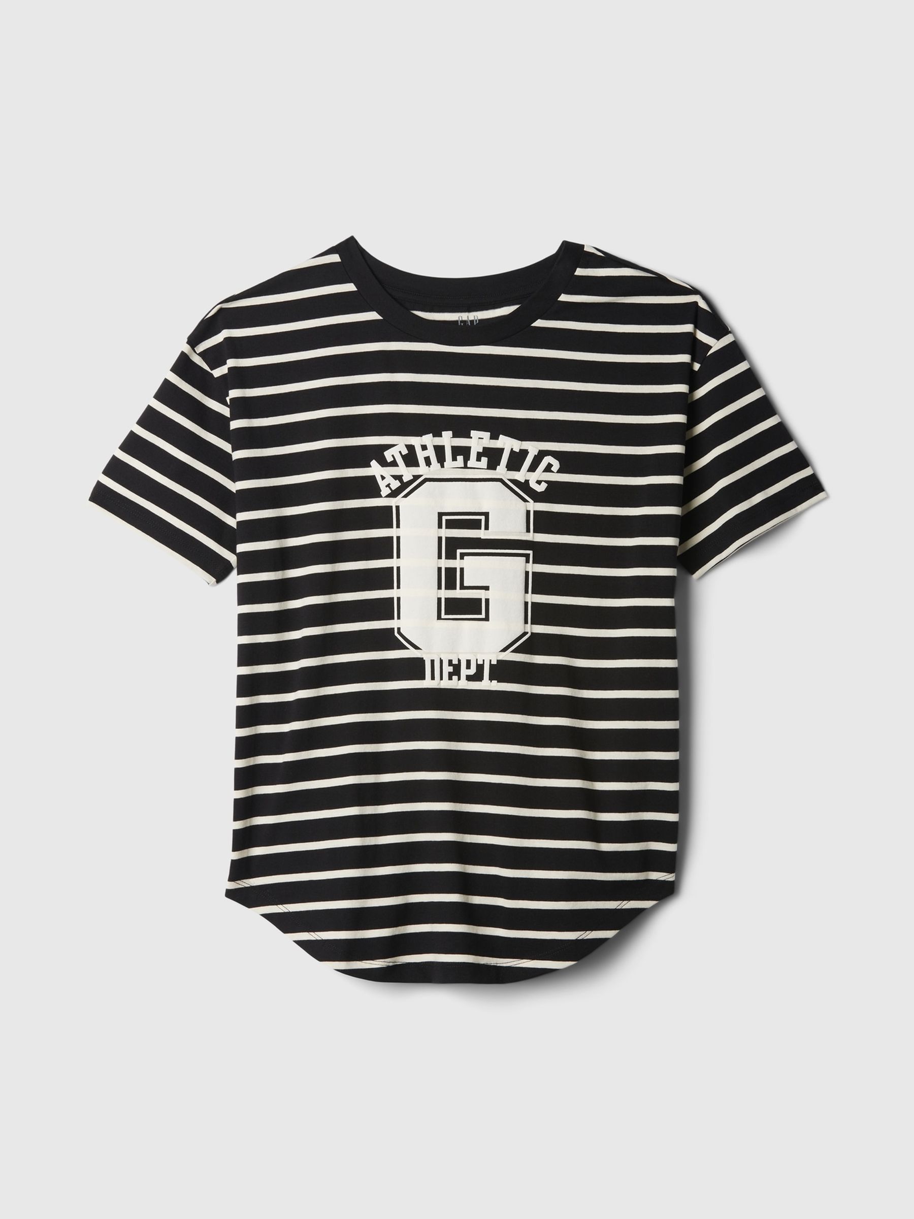 Black Stripe Cotton Logo Short Sleeve Sport T-Shirt - Image 5 of 5