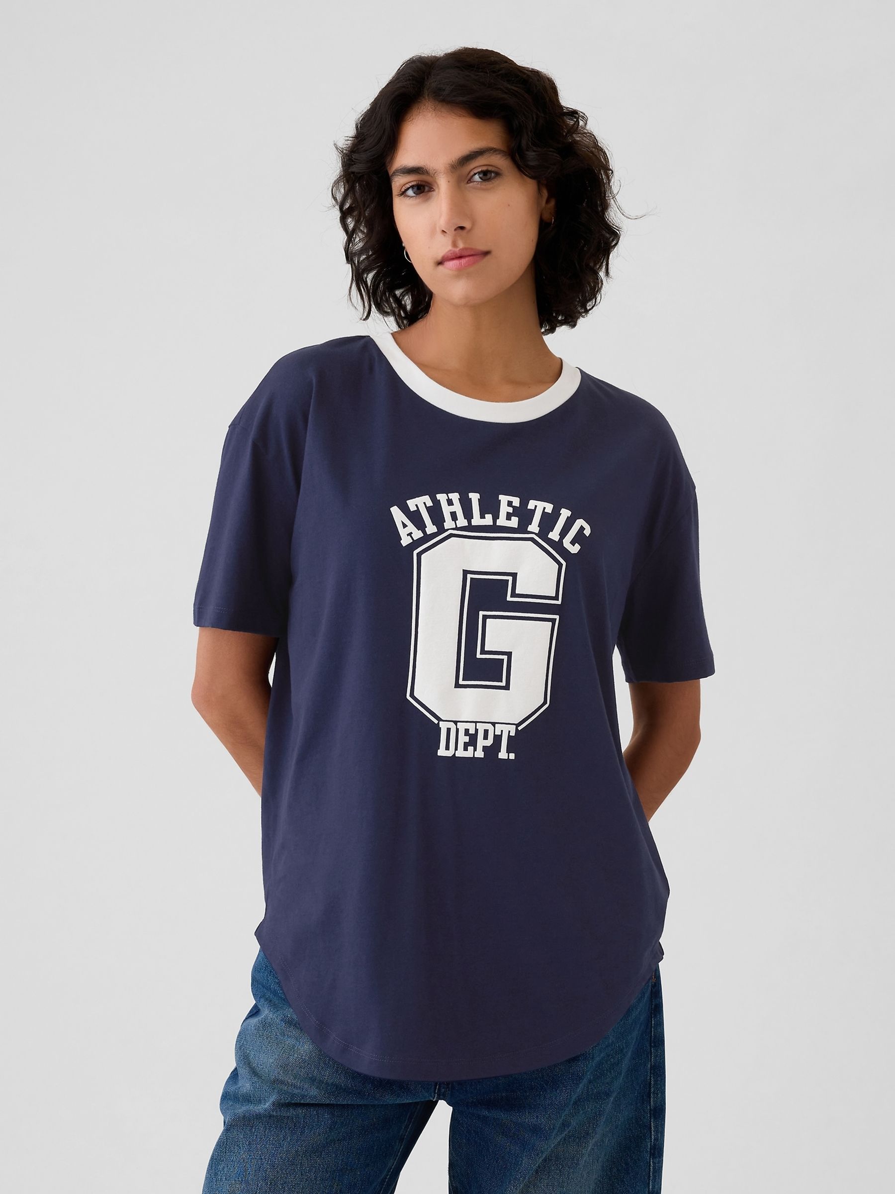 Blue Cotton Logo Short Sleeve Sport T-Shirt - Image 1 of 3