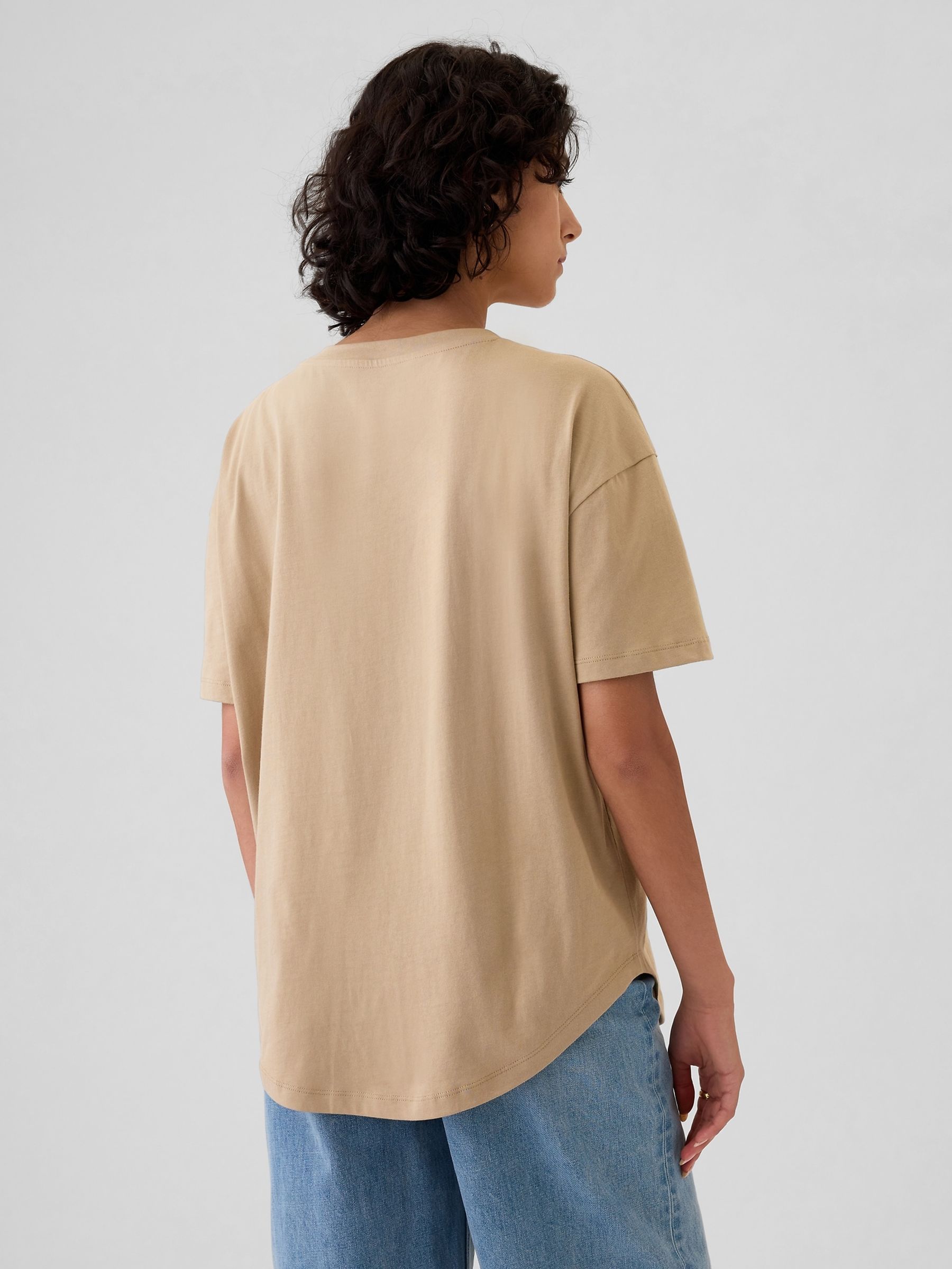 Beige Cotton Logo Short Sleeve Sport T-Shirt - Image 2 of 5
