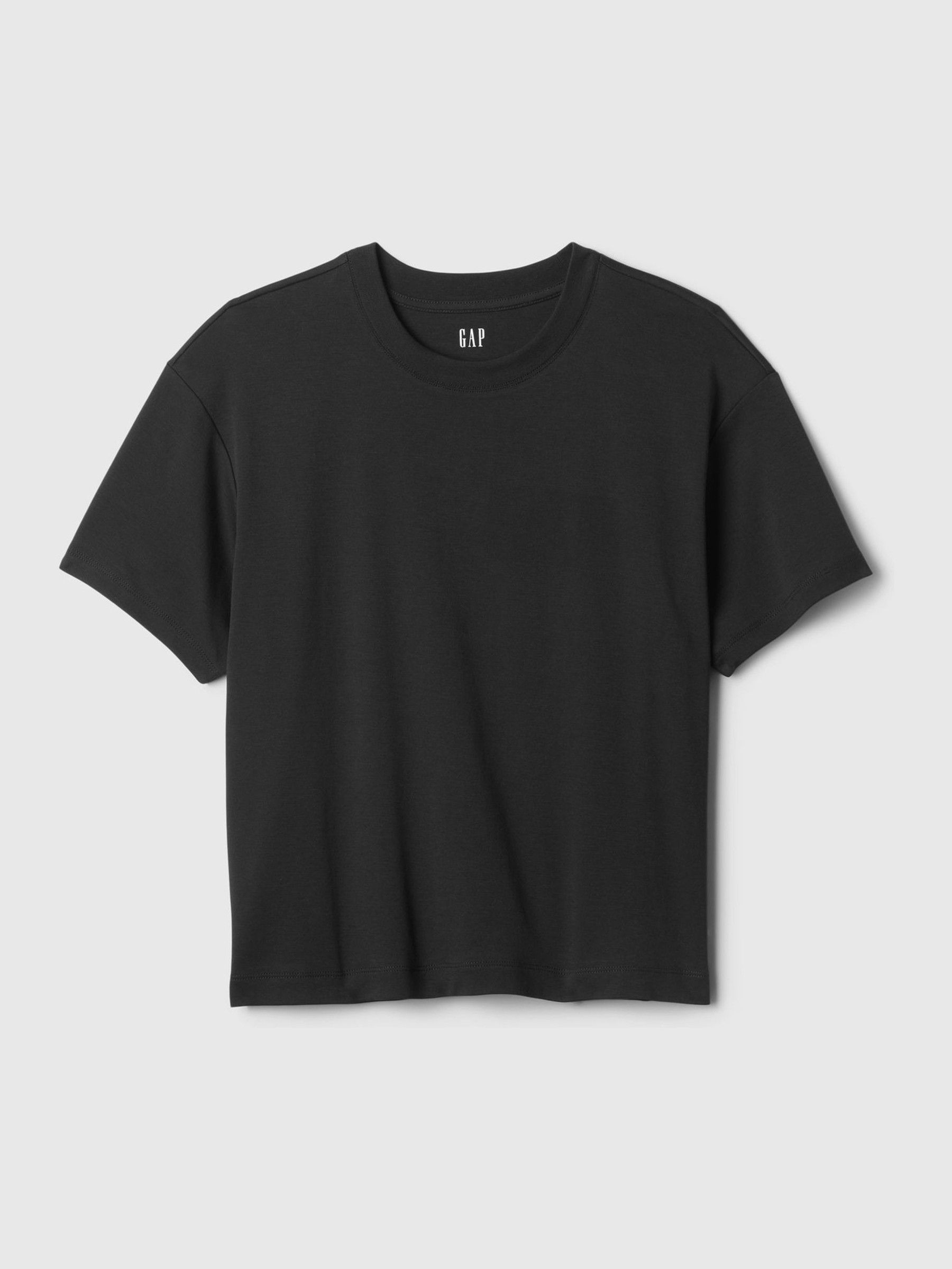 Black Crew Neck Short Sleeve Oversized T-Shirt - Image 4 of 4