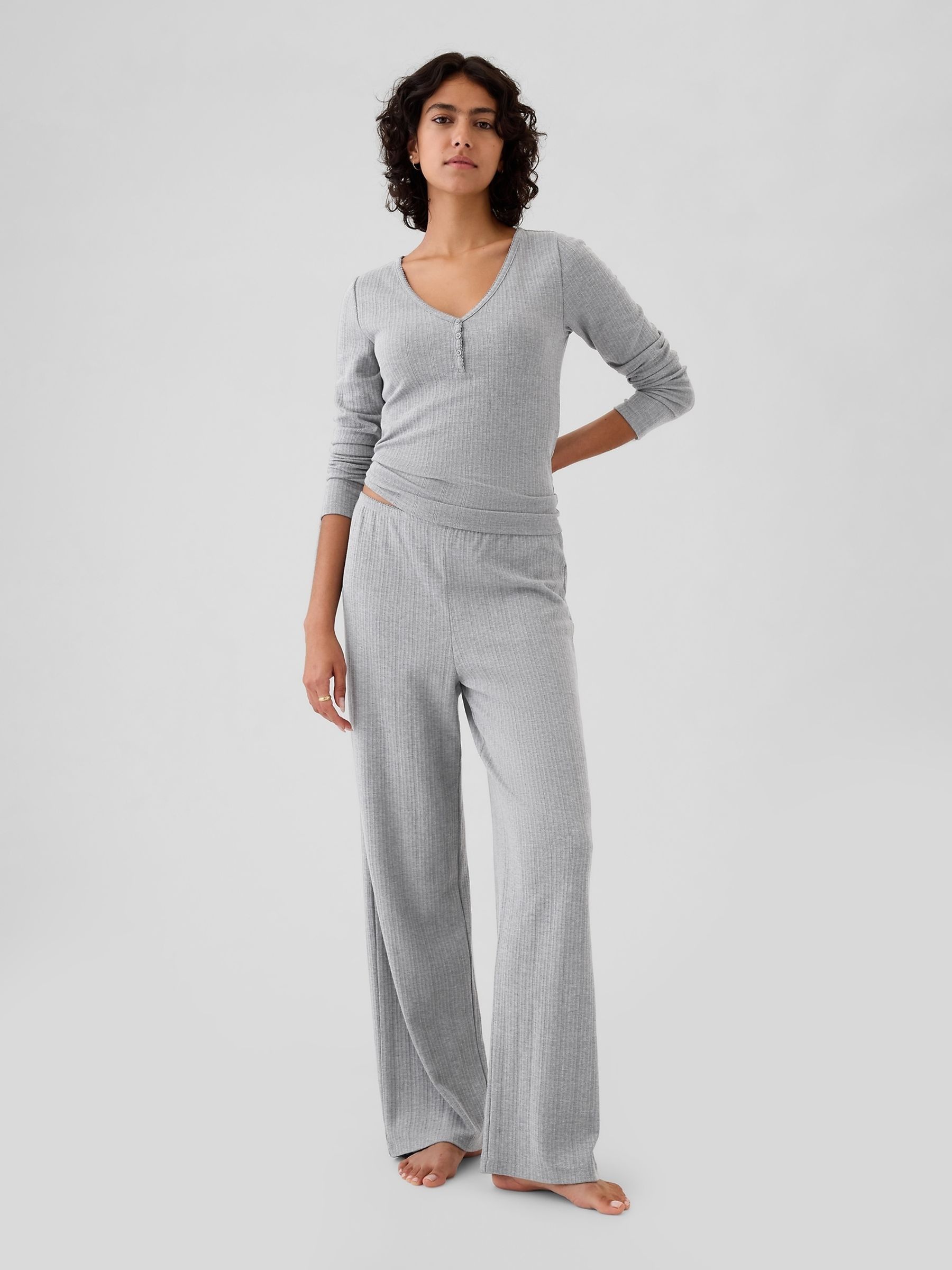 Grey Pointelle Pyjama Bottoms - Image 1 of 4