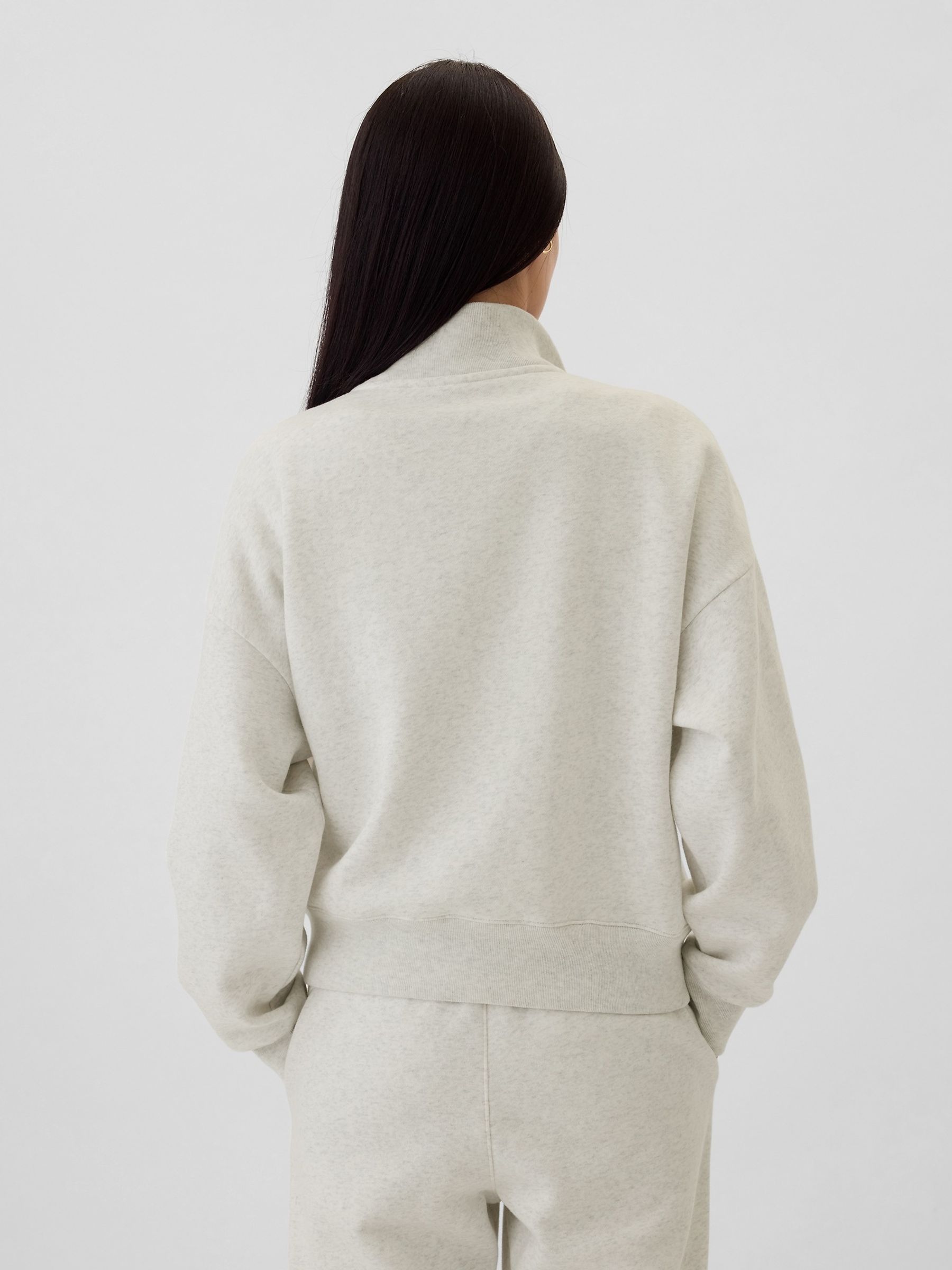 Cream Logo Athletic Quarter Zip Sweatshirt - Image 3 of 4