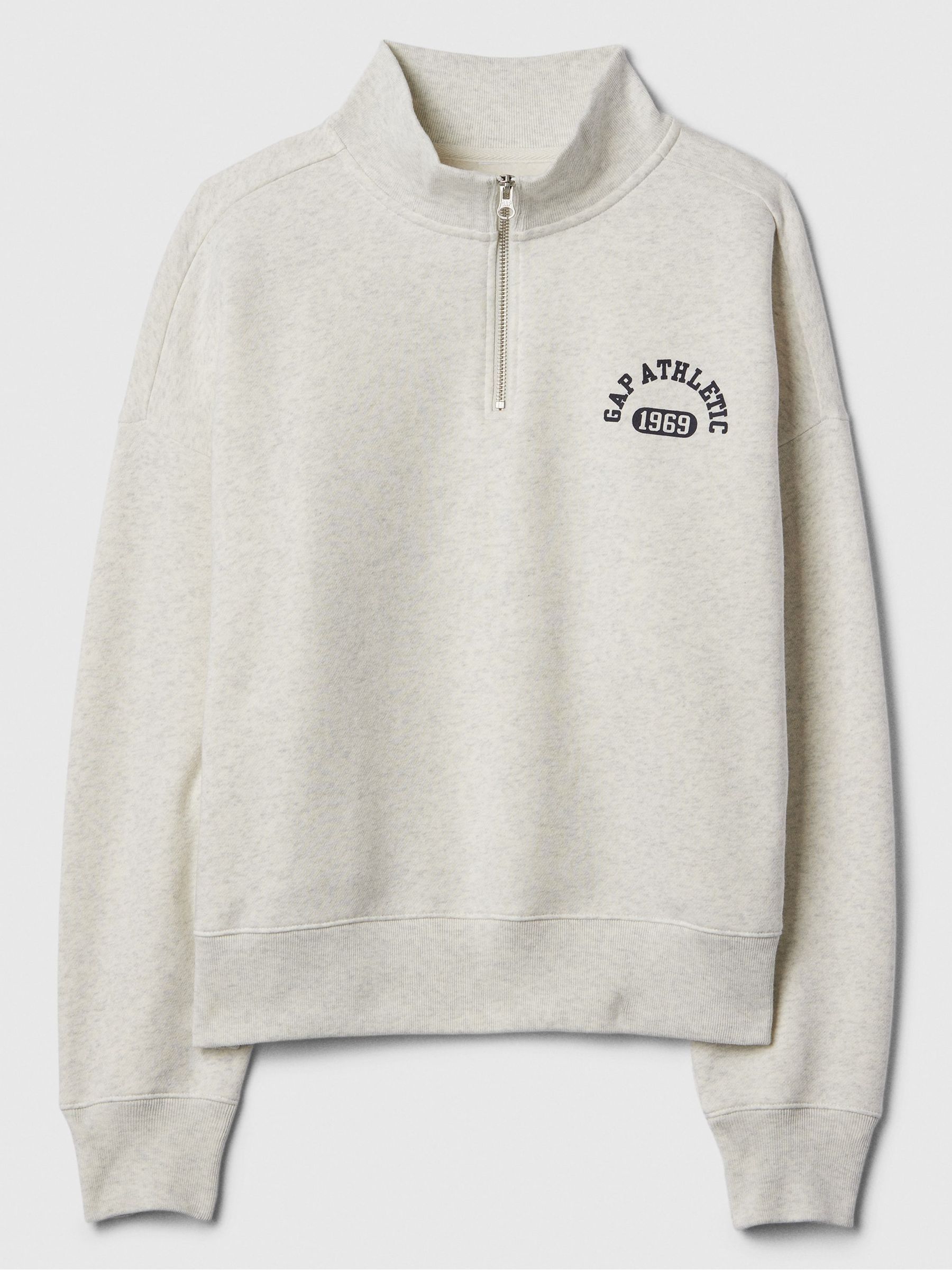 Cream Logo Athletic Quarter Zip Sweatshirt - Image 4 of 4