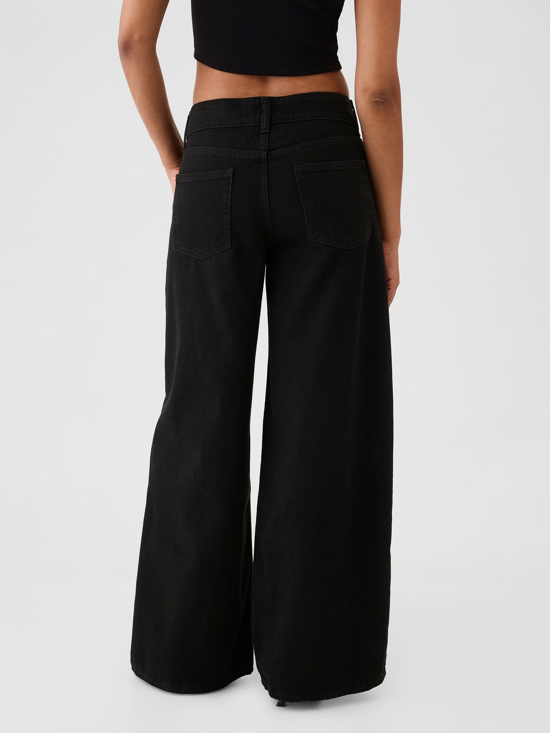 Black Mid Rise UltraSoft Baggy Jeans - Image 5 of 9