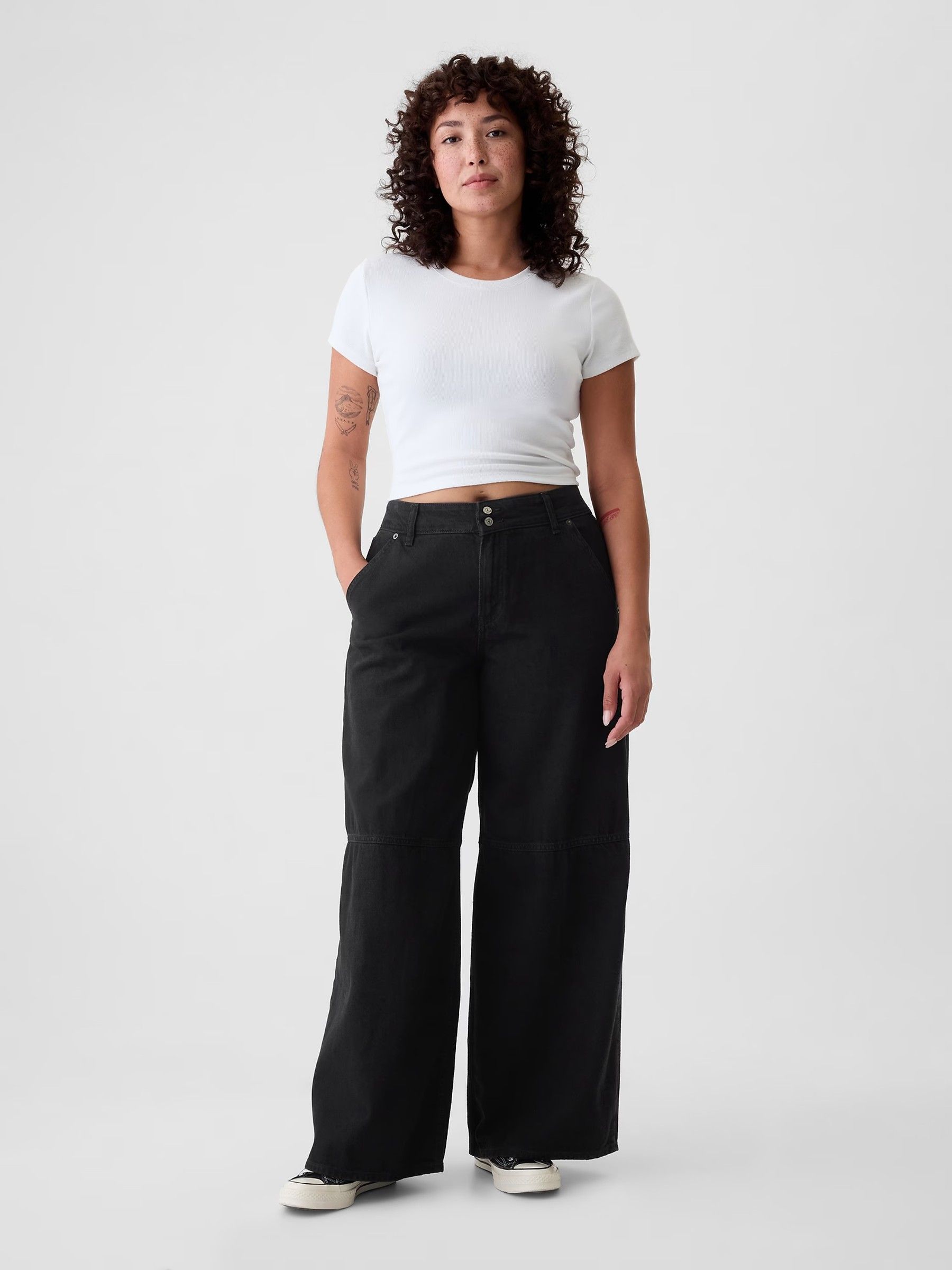 Black Mid Rise UltraSoft Baggy Jeans - Image 7 of 9