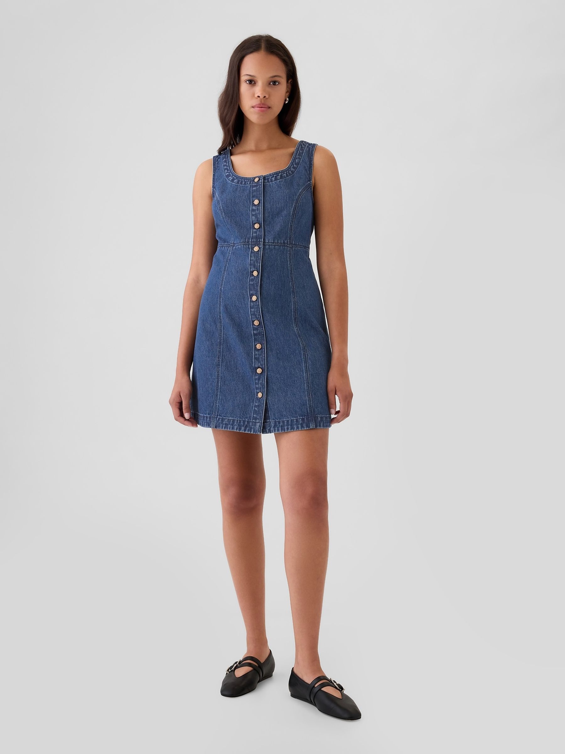Blue Denim Mini Dress - Image 1 of 1