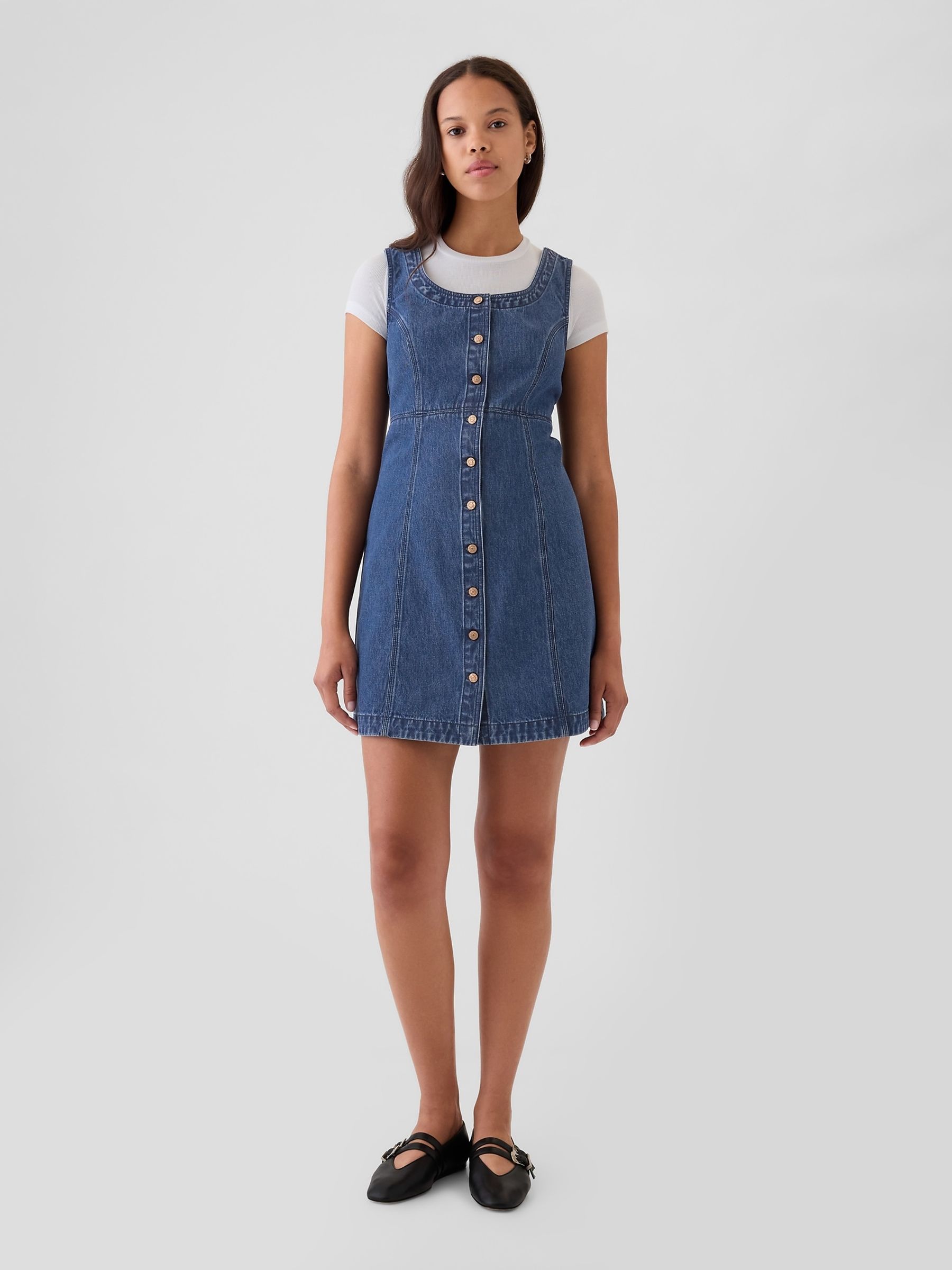 Blue Denim Mini Dress - Image 3 of 7
