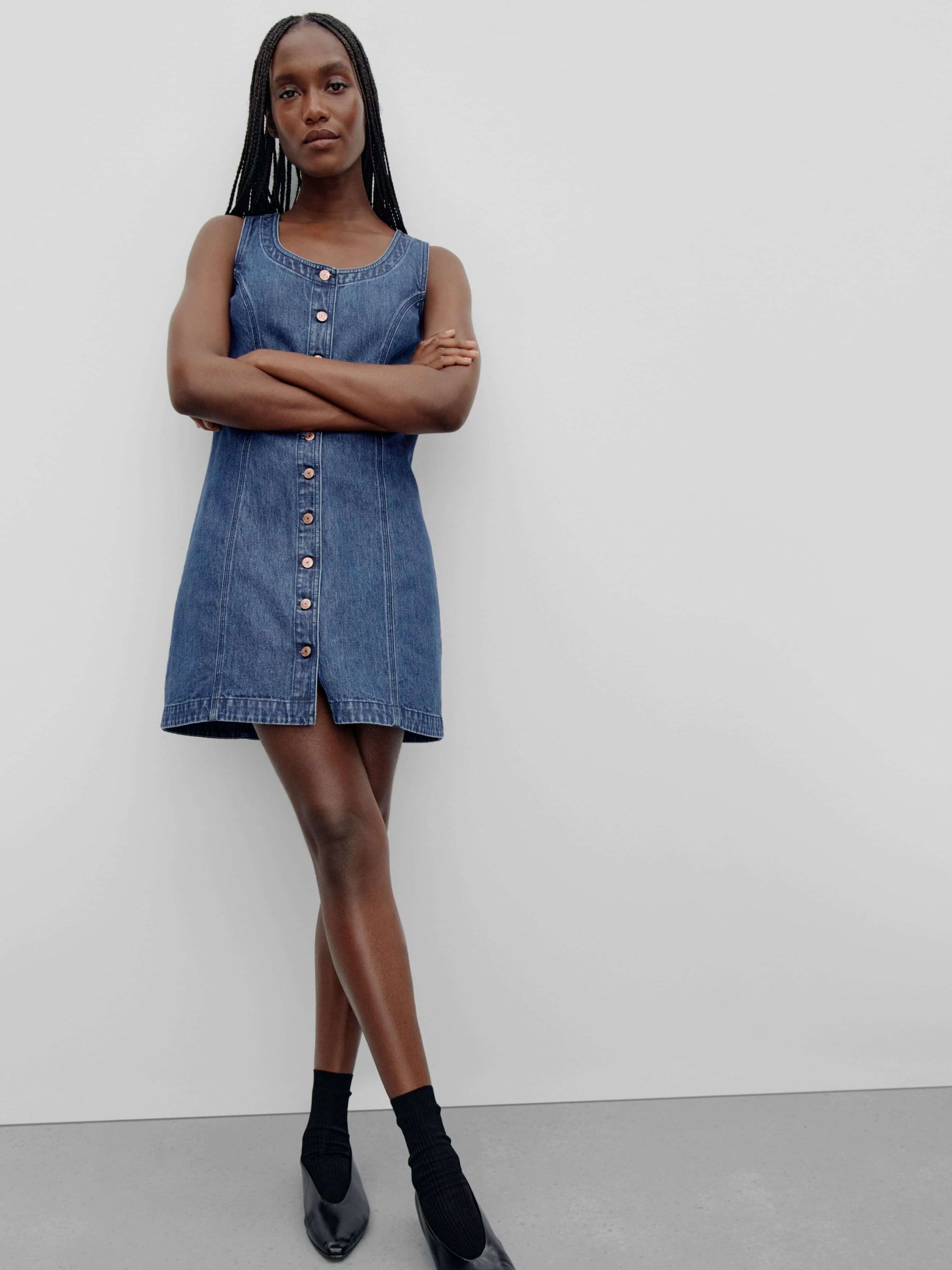 Blue Denim Mini Dress - Image 5 of 7