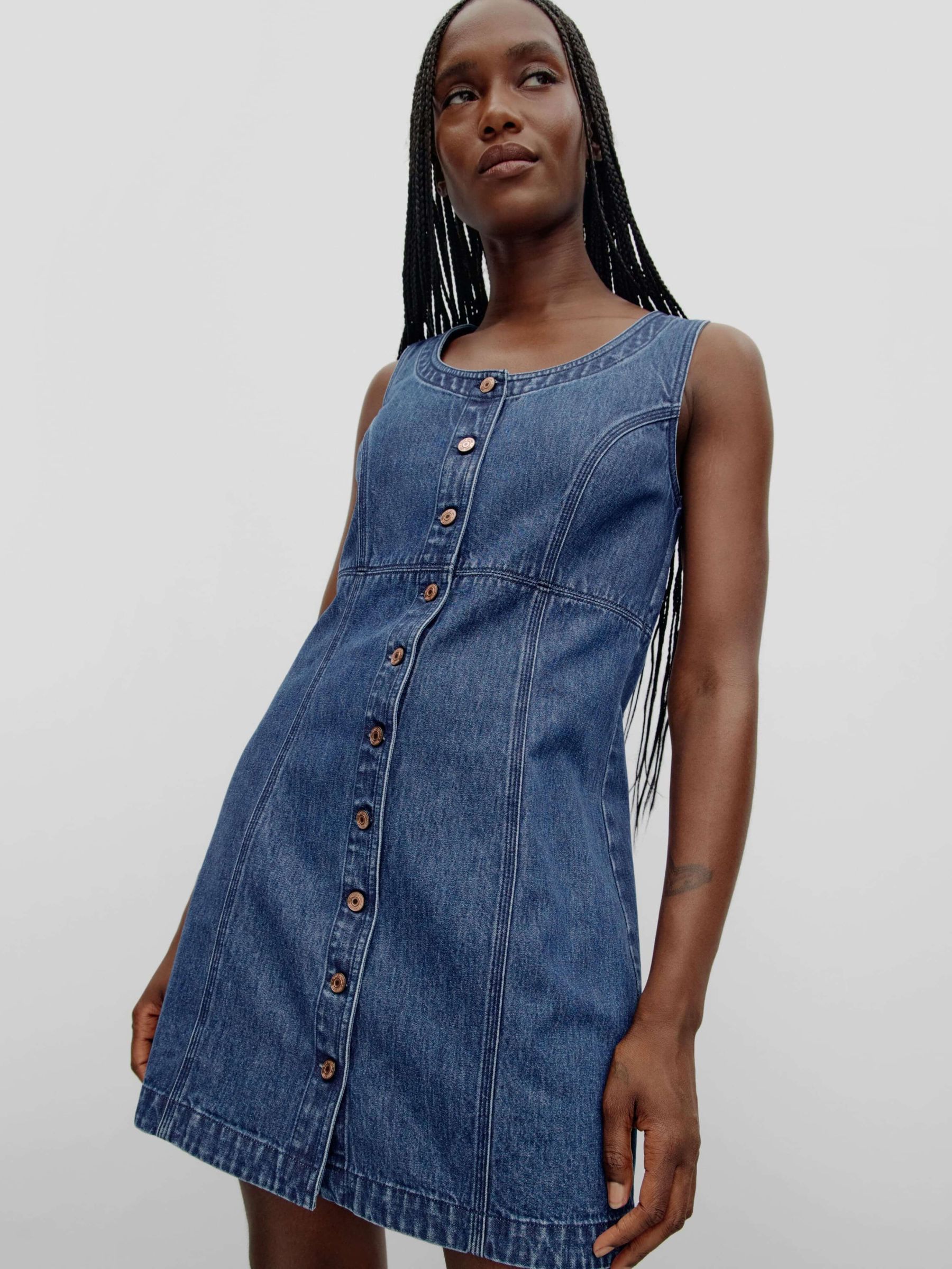 Blue Denim Mini Dress - Image 6 of 7